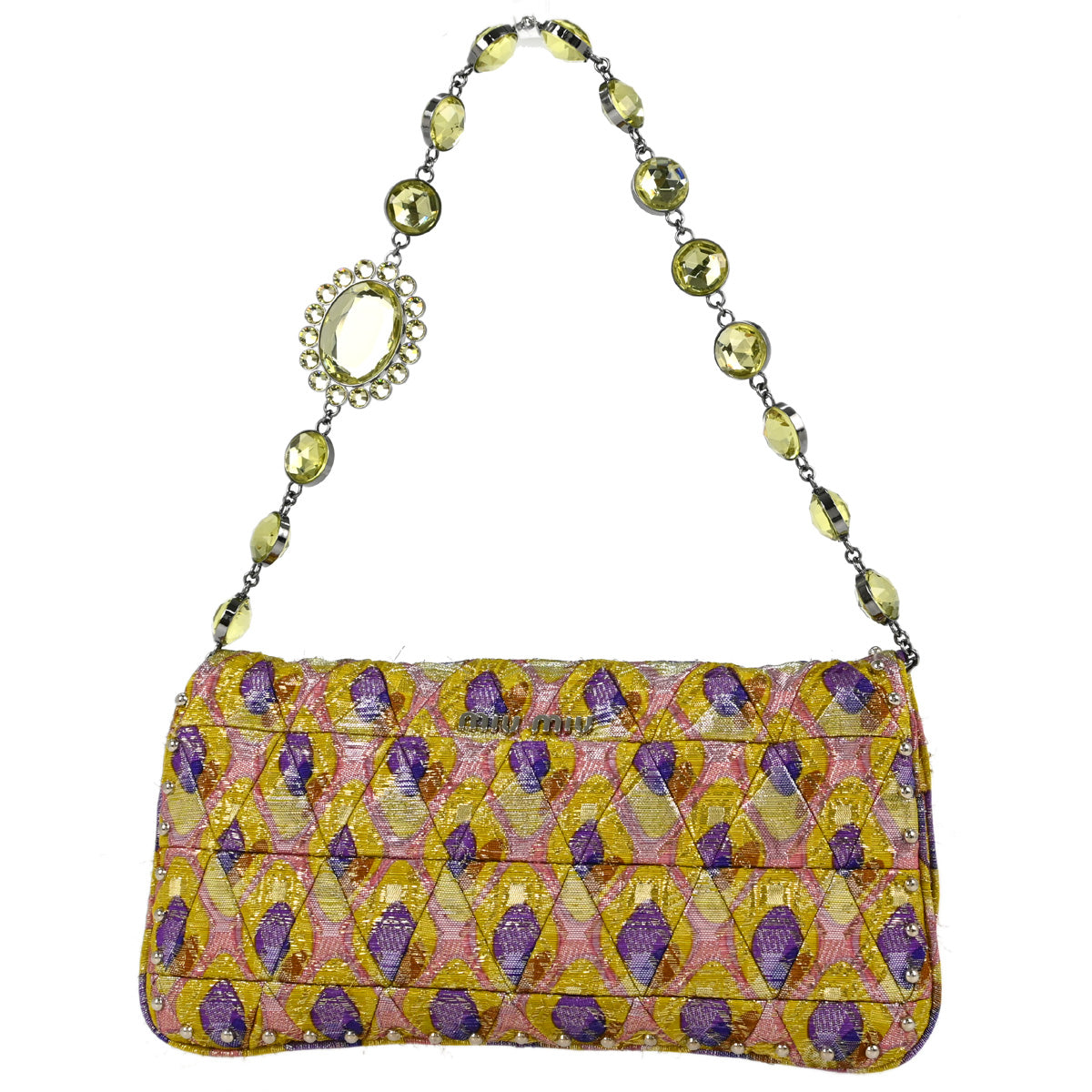 Miu Miu Multicolor Nappa Crystal Handbag