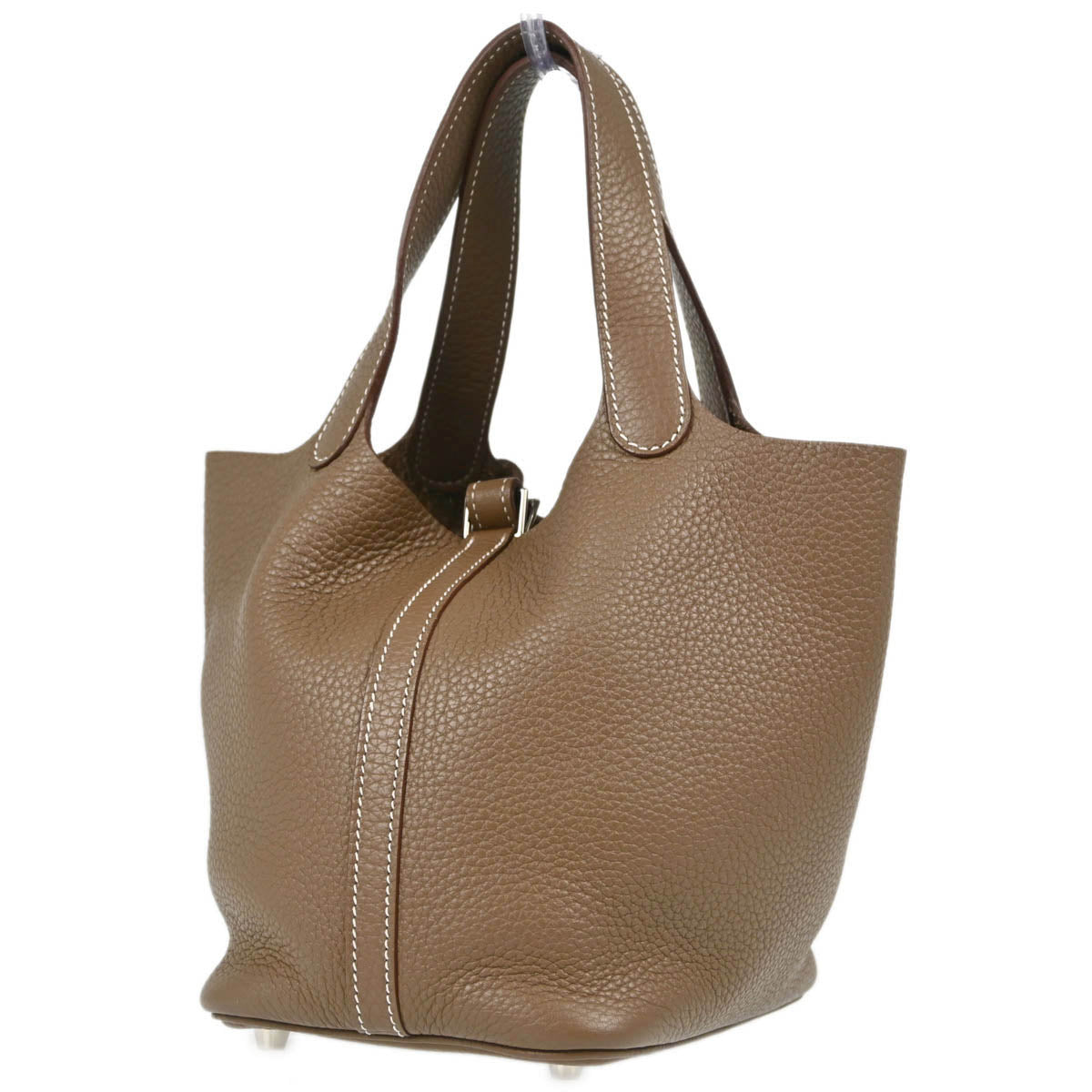 Hermes 2011 Etoupe Taurillon Clemence Picotin 18 PM Handbag