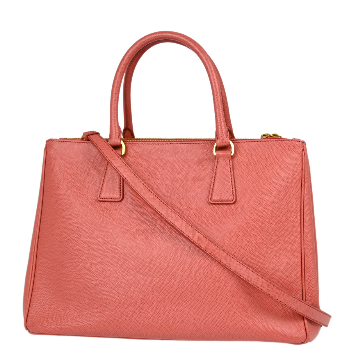 Prada Pink Leather Galleria 2way Tote Handbag