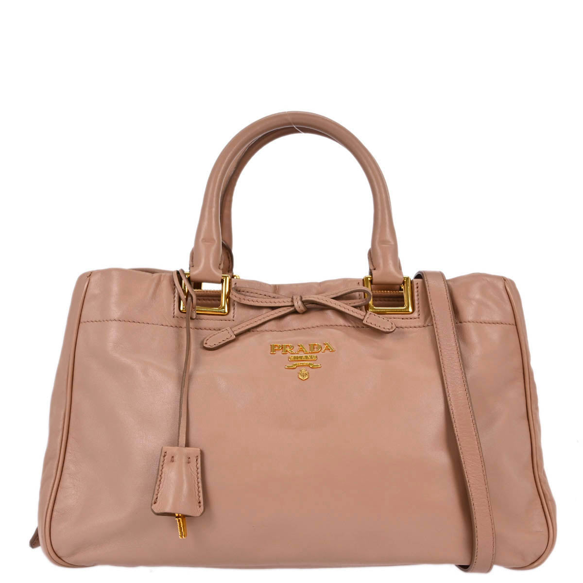 Prada Pink Leather 2way Tote Handbag