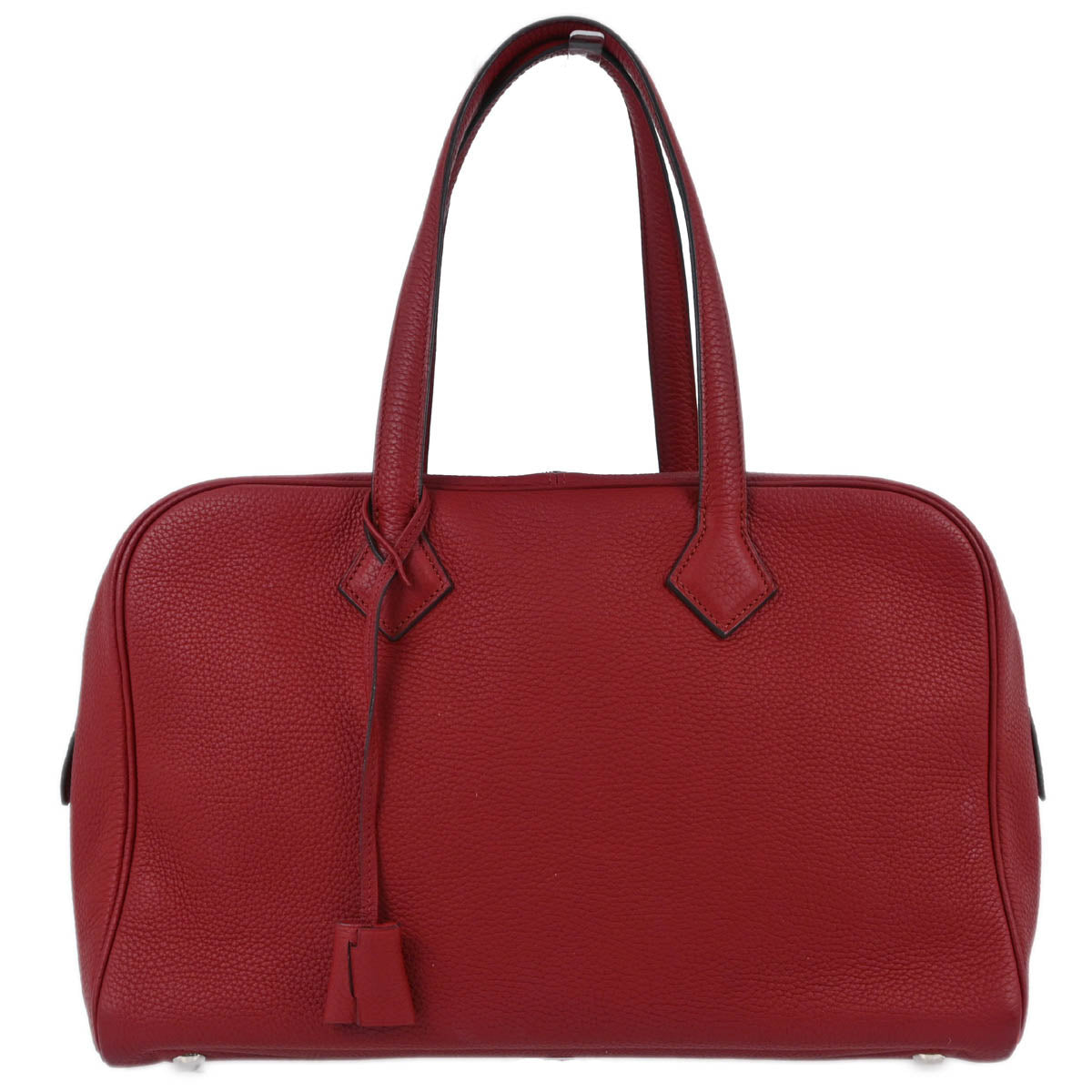 Hermes 2016 Rouge Casaque Taurillon Clemence Victoria 35 Handbag