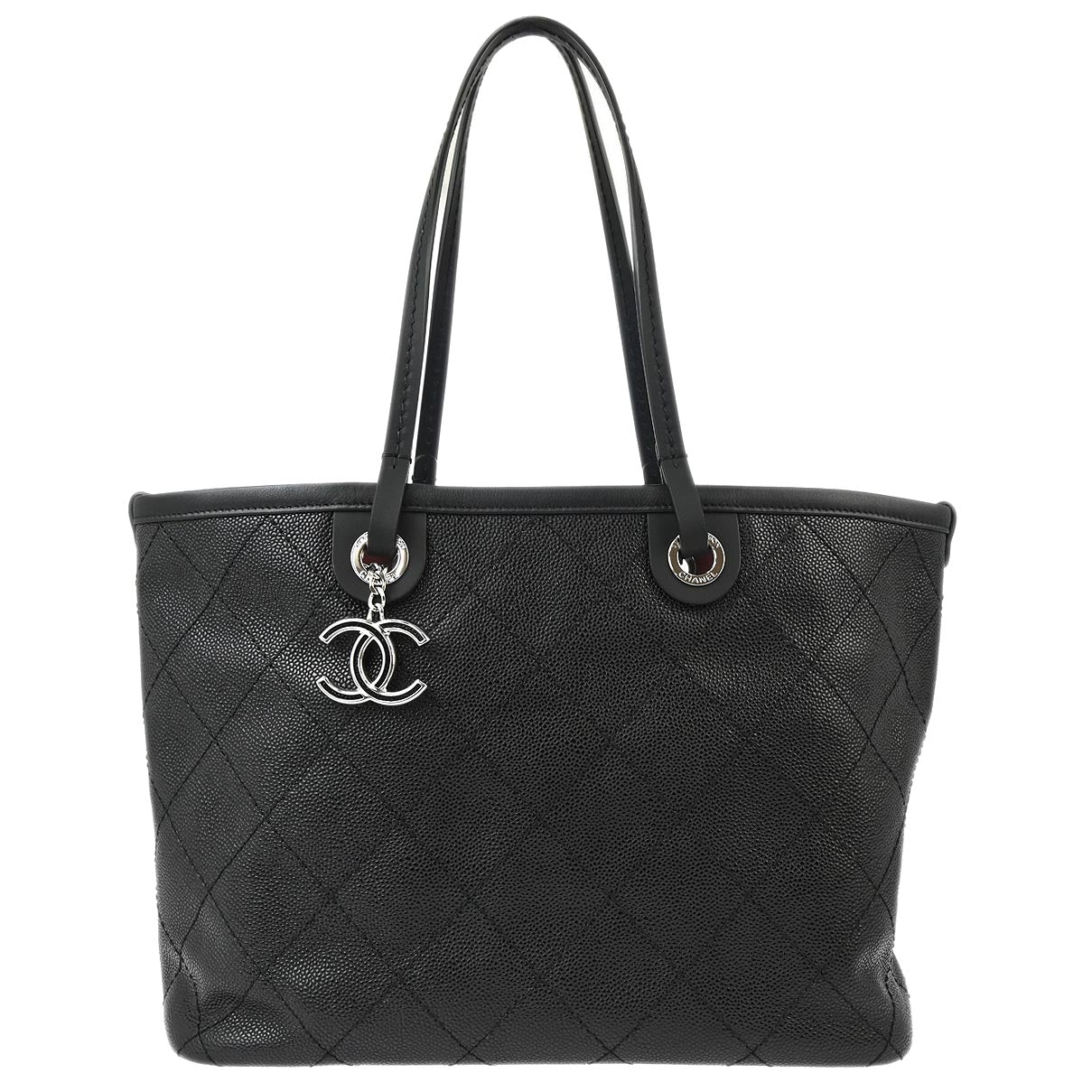 Chanel 2014 Black Caviar Shopping Fever Tote Bag