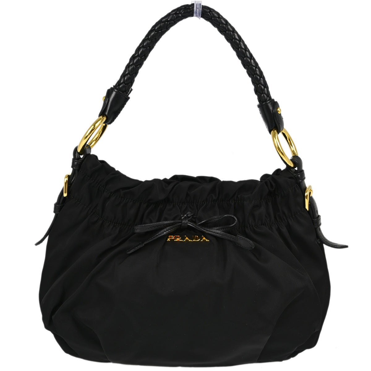 Prada Black Nylon Leather Handbag