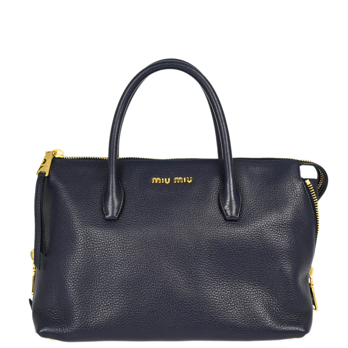 Miu Miu Navy Leather Handbag