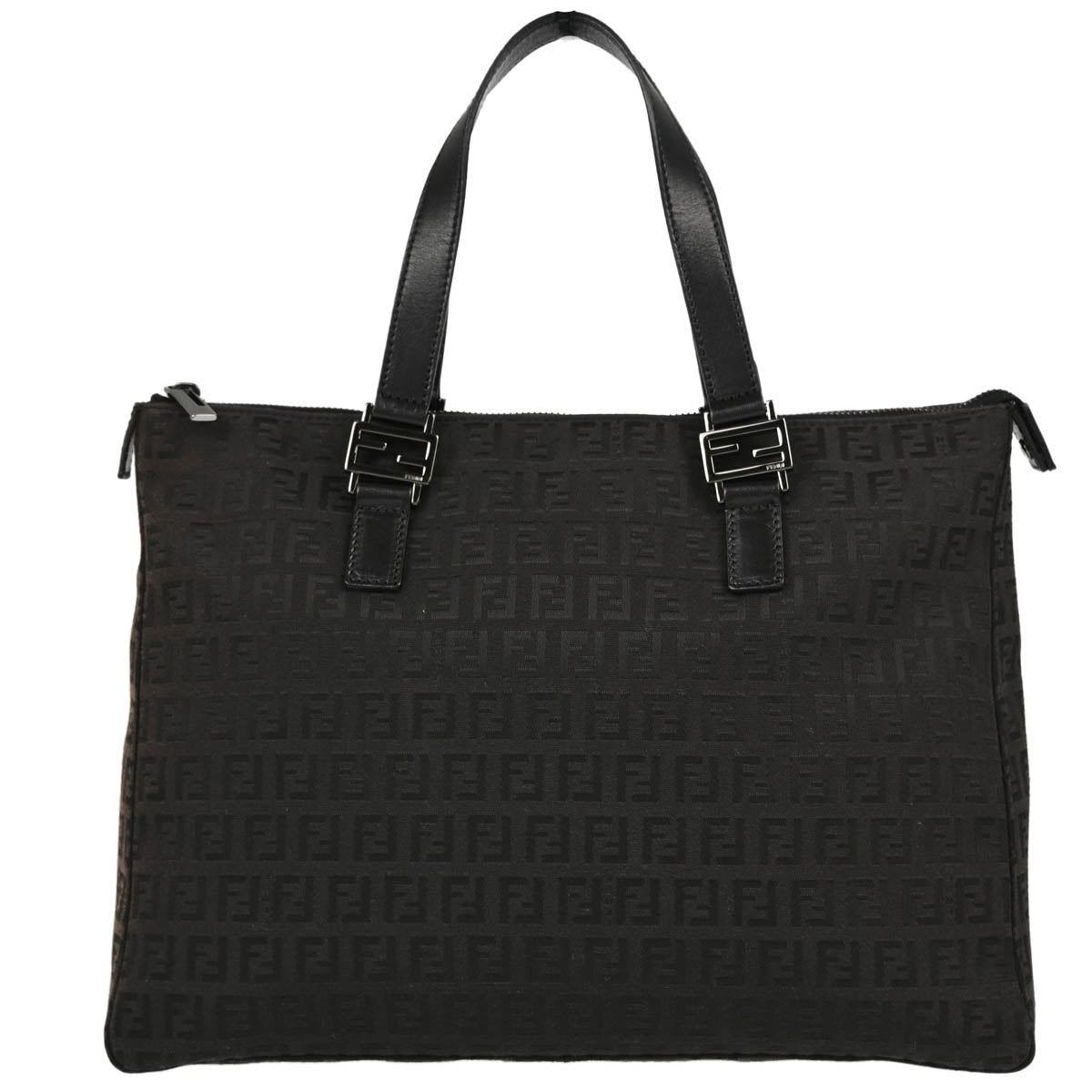 Fendi Black Zucchino Tote Handbag