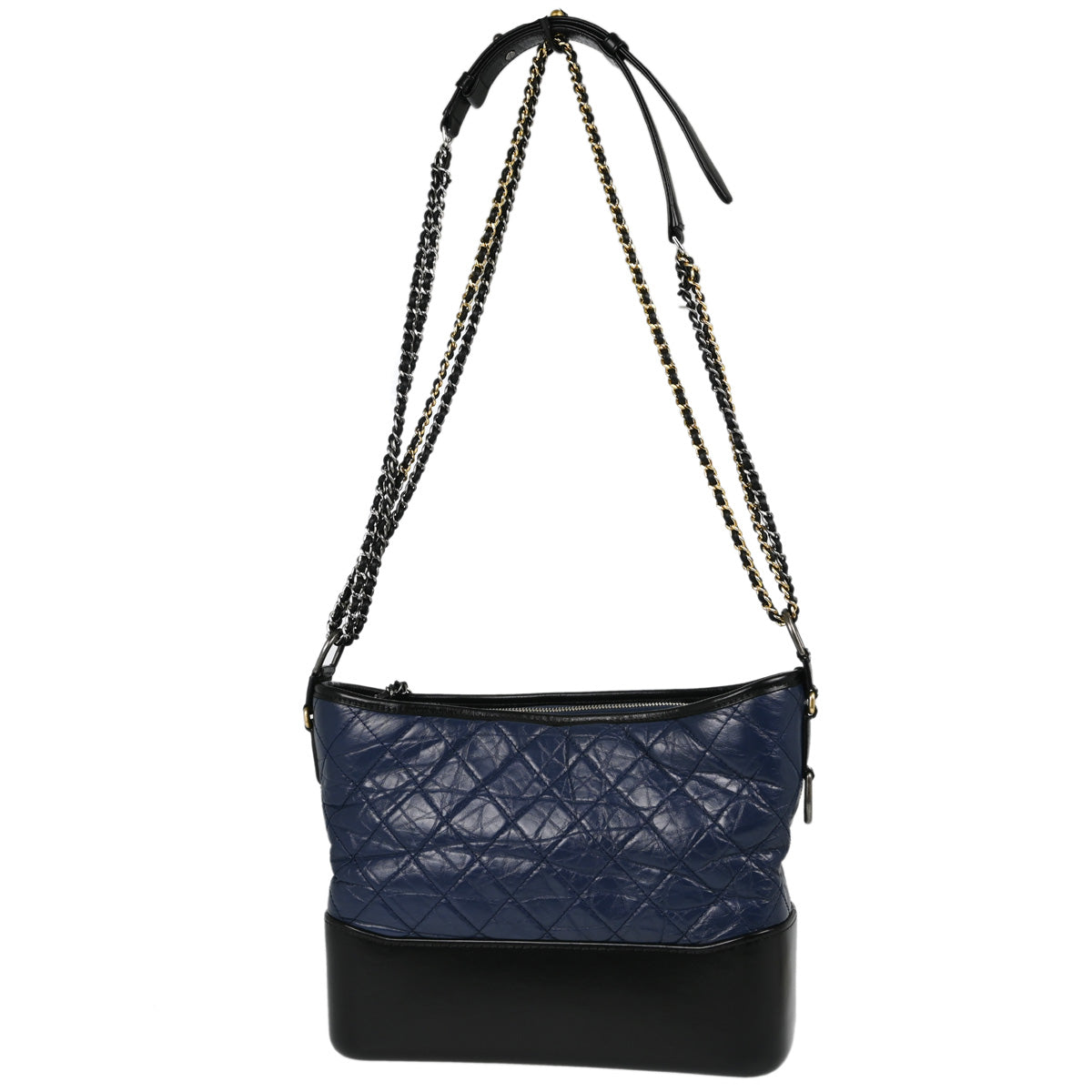 Chanel 2019 Blue Black Calfskin Large Gabrielle Shoulder Bag