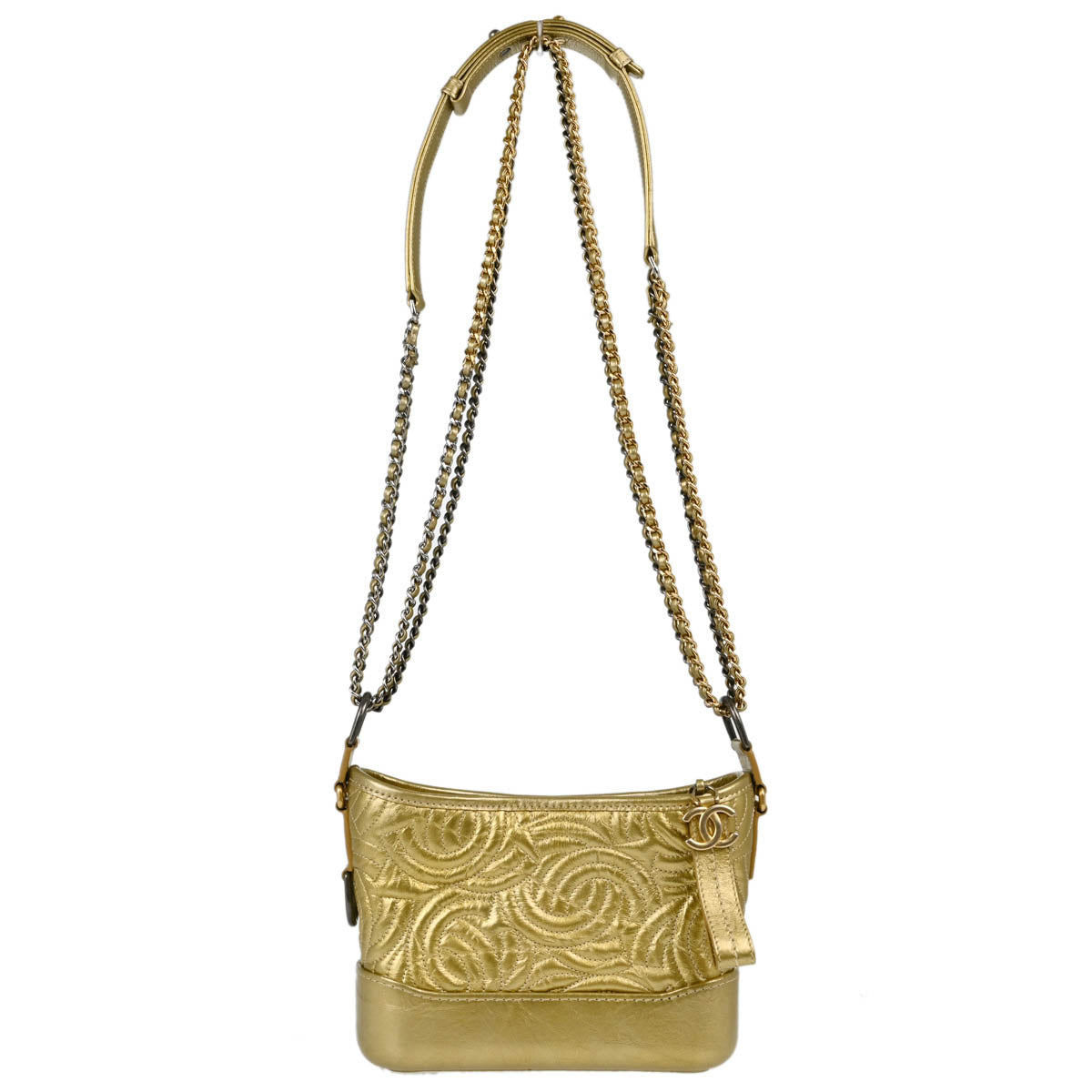 Chanel 2019 Gold Calfskin Small Gabrielle Shoulder Bag