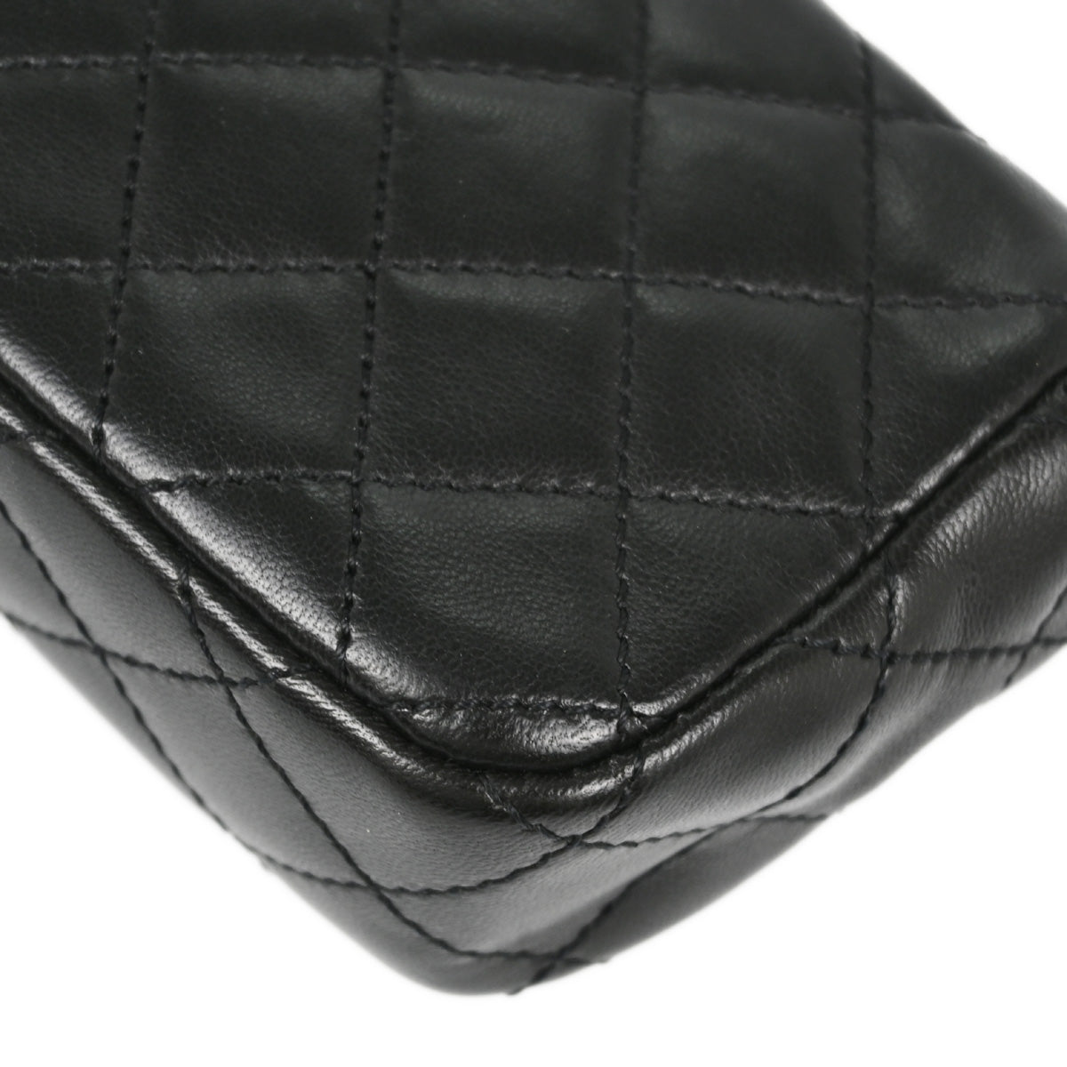 Chanel 2010-2011 Black Lambskin Single Flap Shoulder Bag