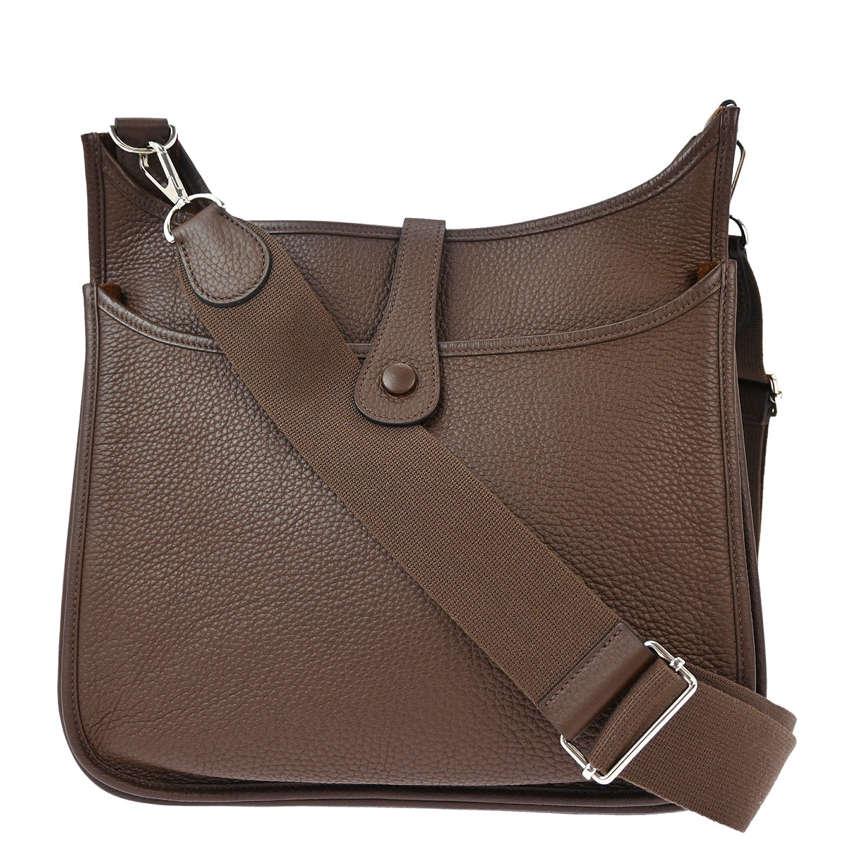 Hermes Cacao Taurillon Clemence Evelyne 3 GM Shoulder Bag