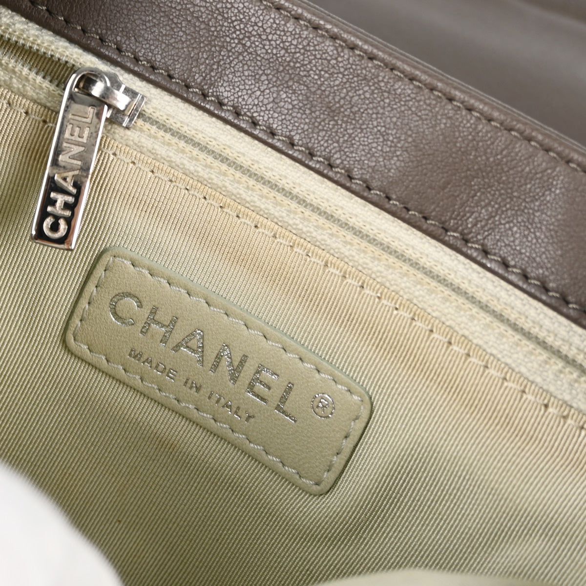 Chanel 2012-2013 Gray Lambskin Around Chain Shoulder Bag