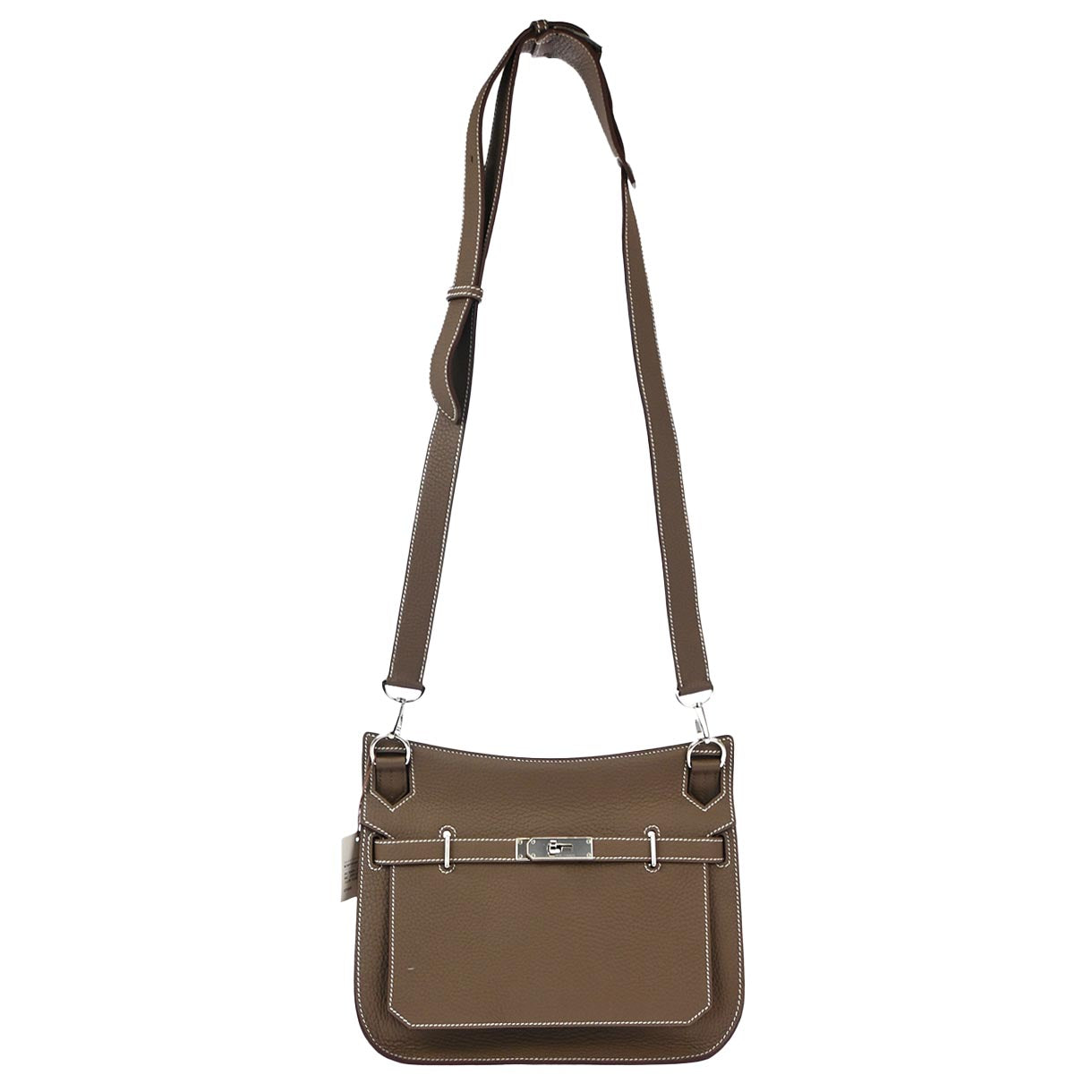 Hermes 2010s Etoupe Taurillon Clemence Jypsiere 28 Shoulder Bag