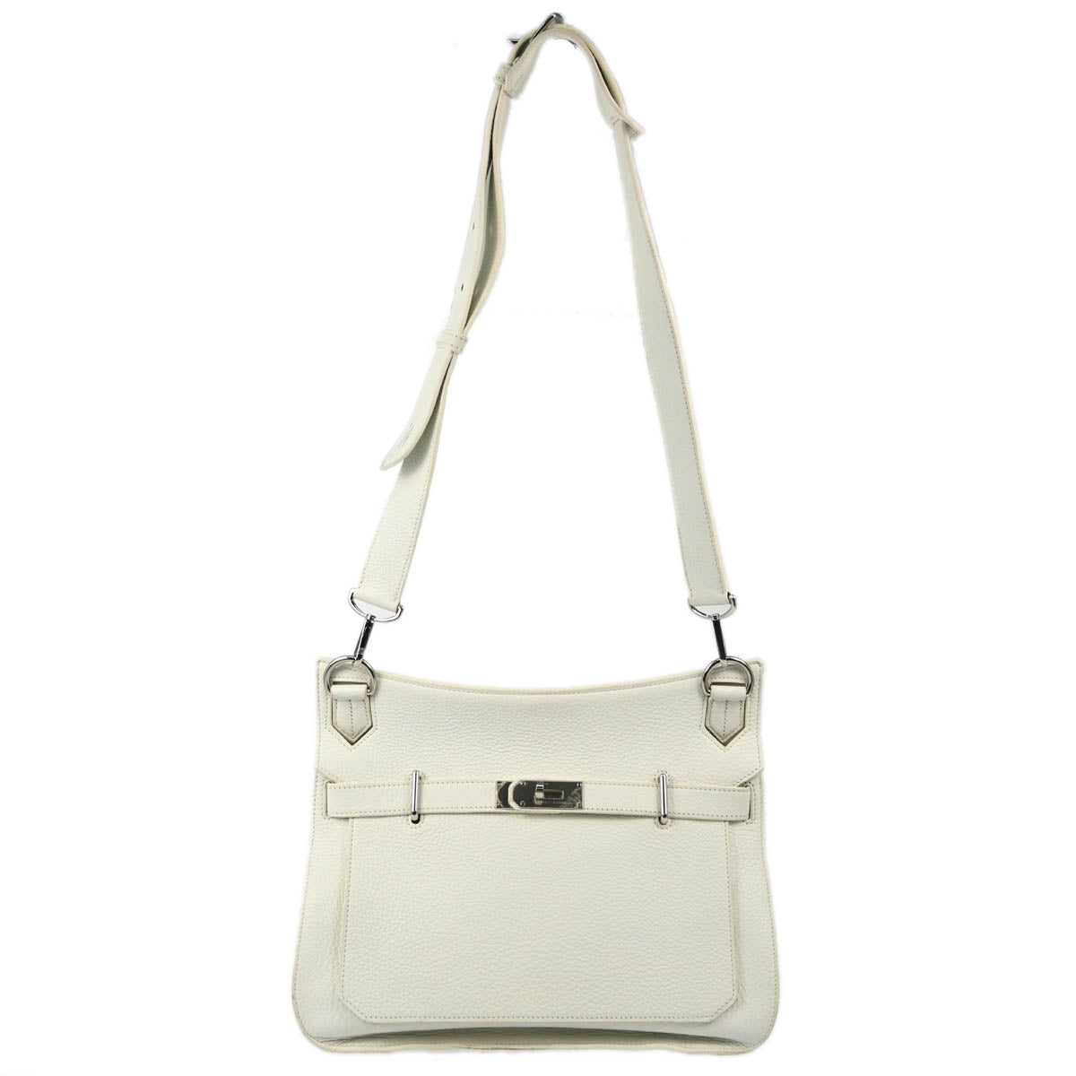 Hermes 2011 White Taurillon Clemence Jypsiere 34 Shoulder Bag