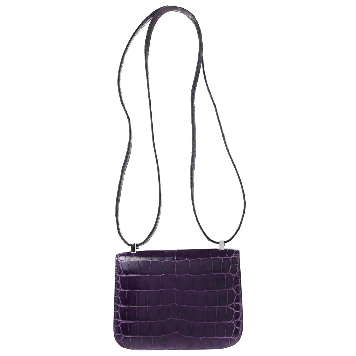 Hermes * 2010 Amethyst Alligator Crocodile Constance 14 Shoulder Bag