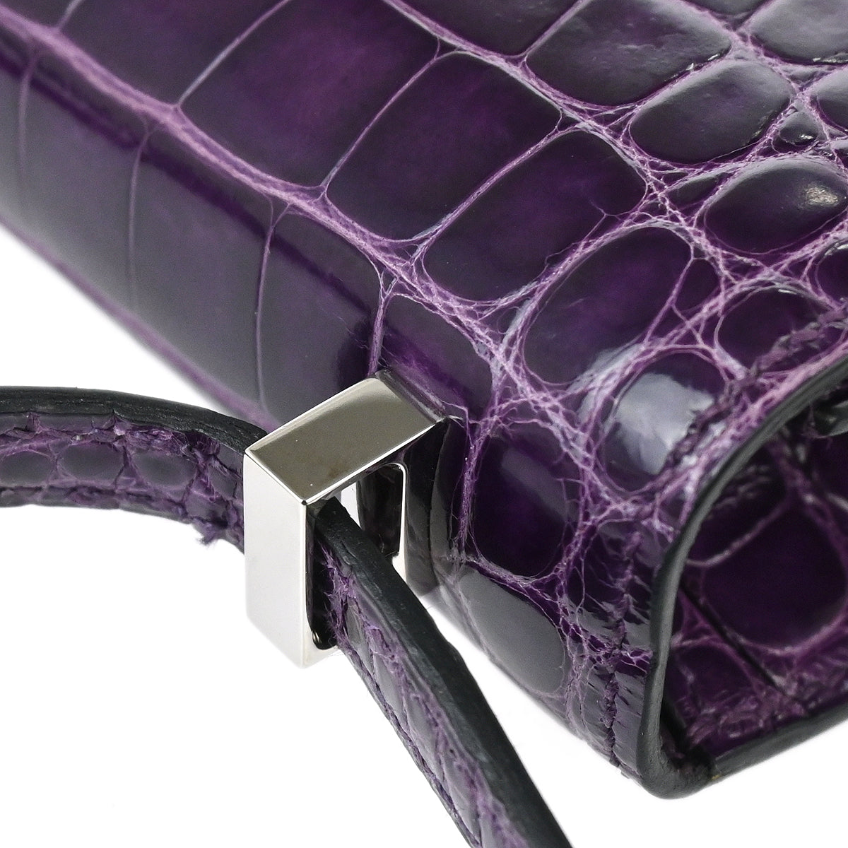 Hermes * Amethyst Alligator Crocodile Constance 14 Shoulder Bag