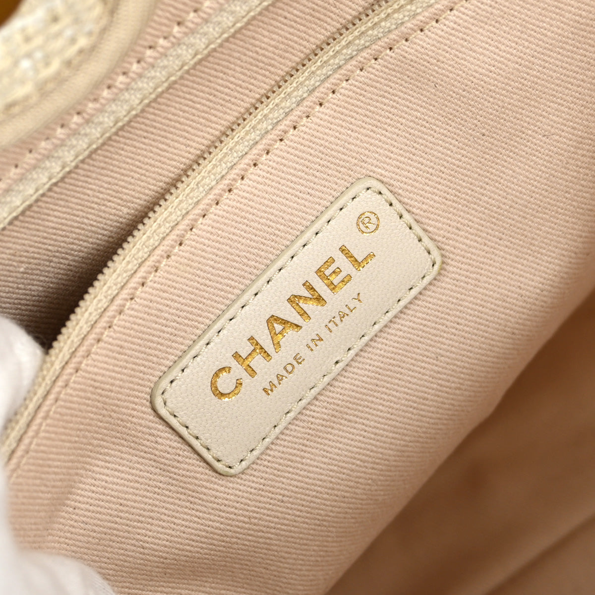 Chanel 2018 Beige Canvas Small Deauville Shoulder Tote Bag