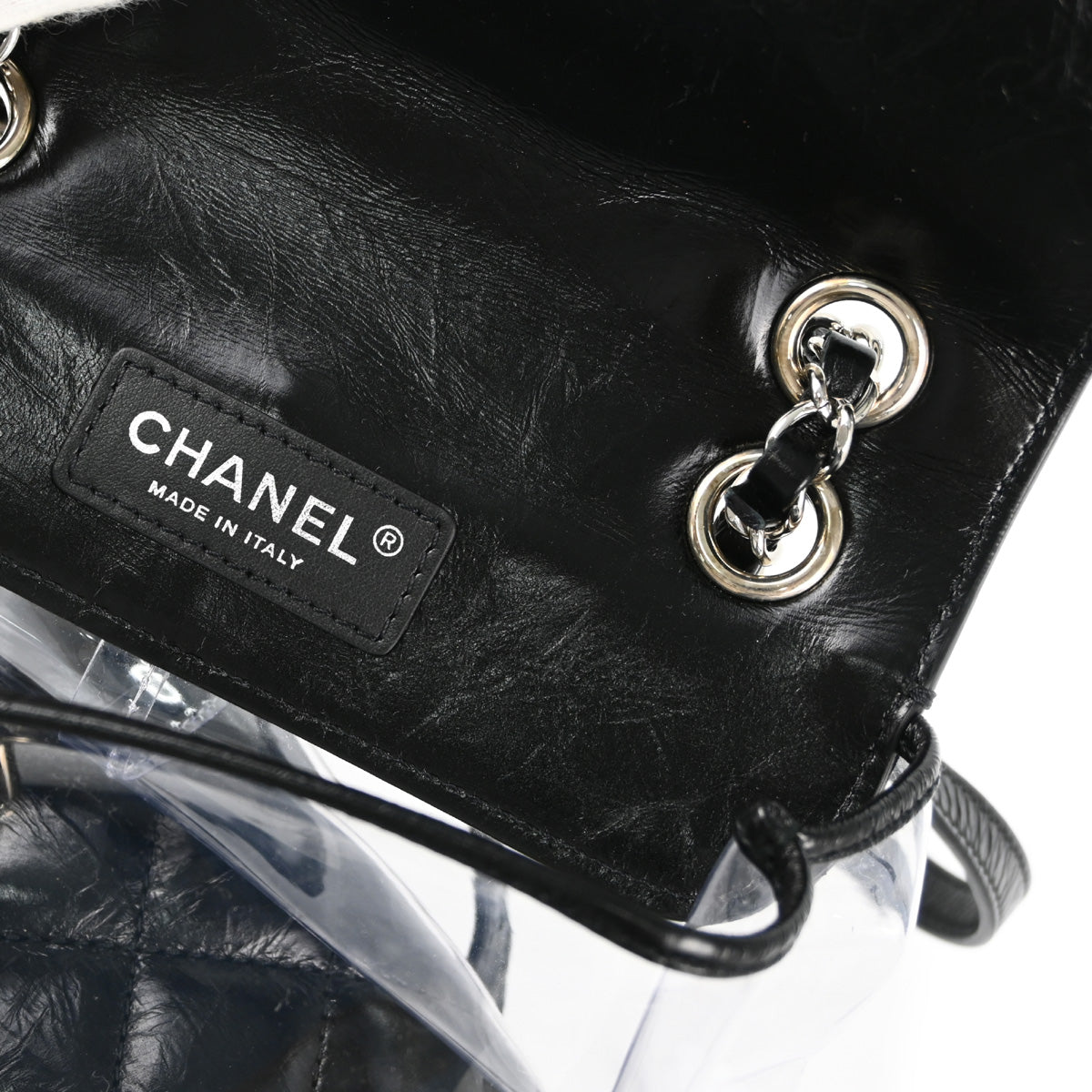 Chanel 2018 Black Lambskin Vinyl Backpack