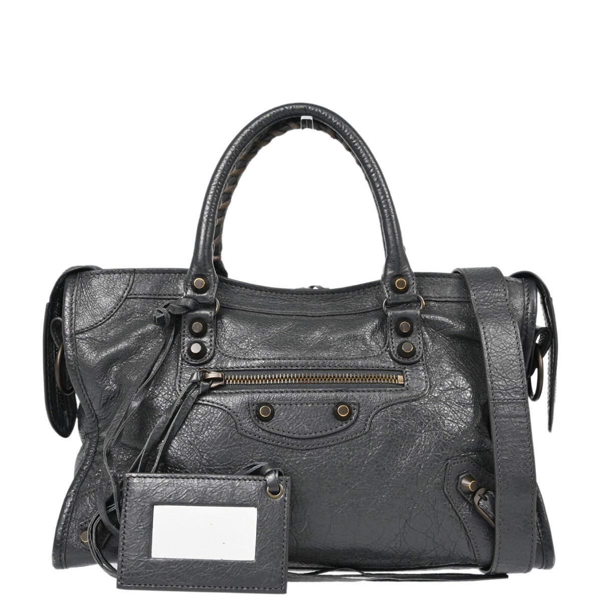 Balenciaga Gray Leather The City 2way Handbag