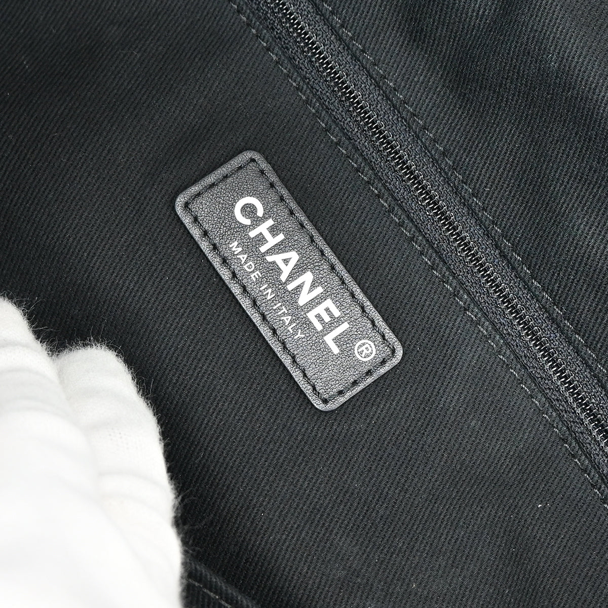 Chanel 2019 Black Fabric Chain Shoulder Tote Bag