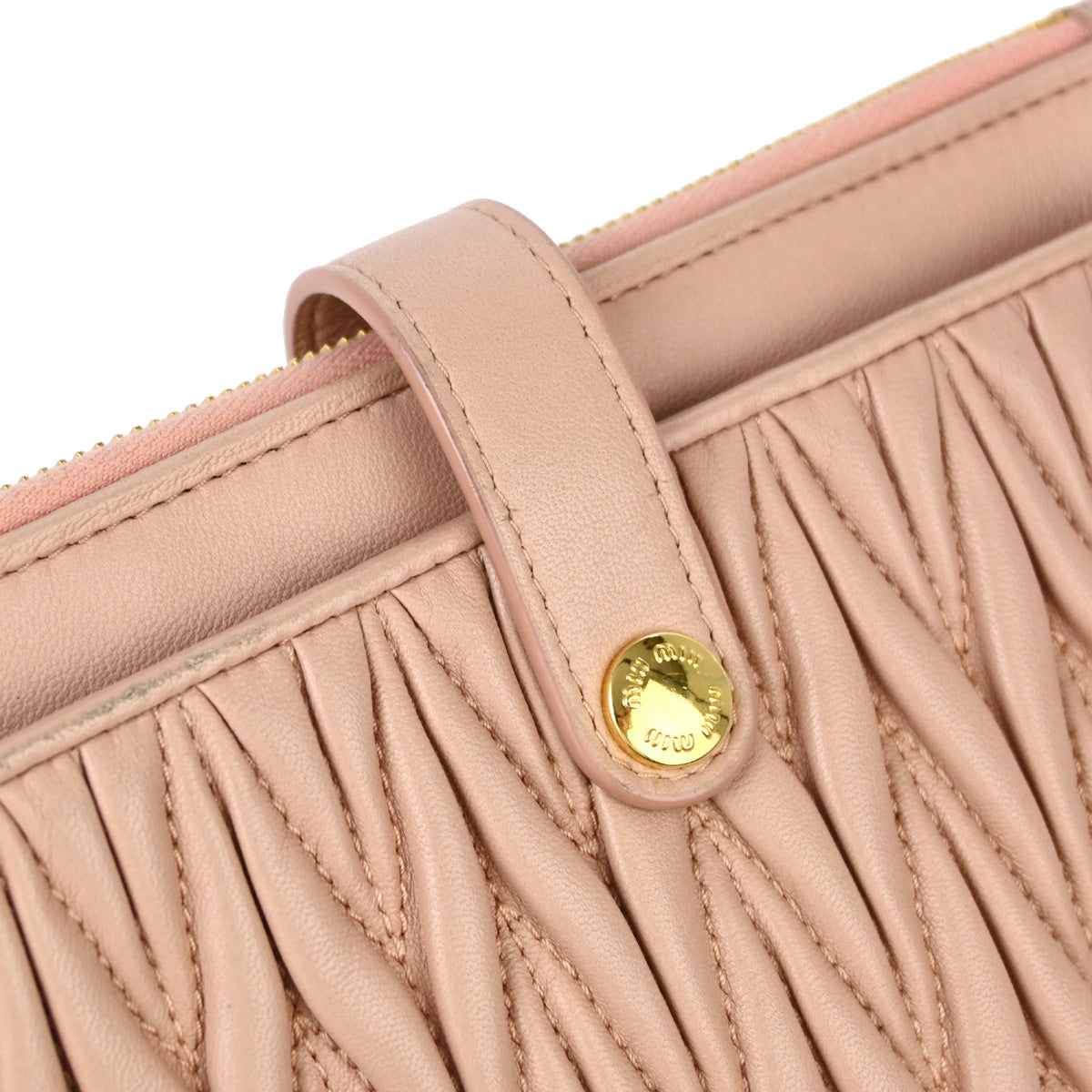 Miu Miu Pink Lambskin Matelasse Shoulder Bag