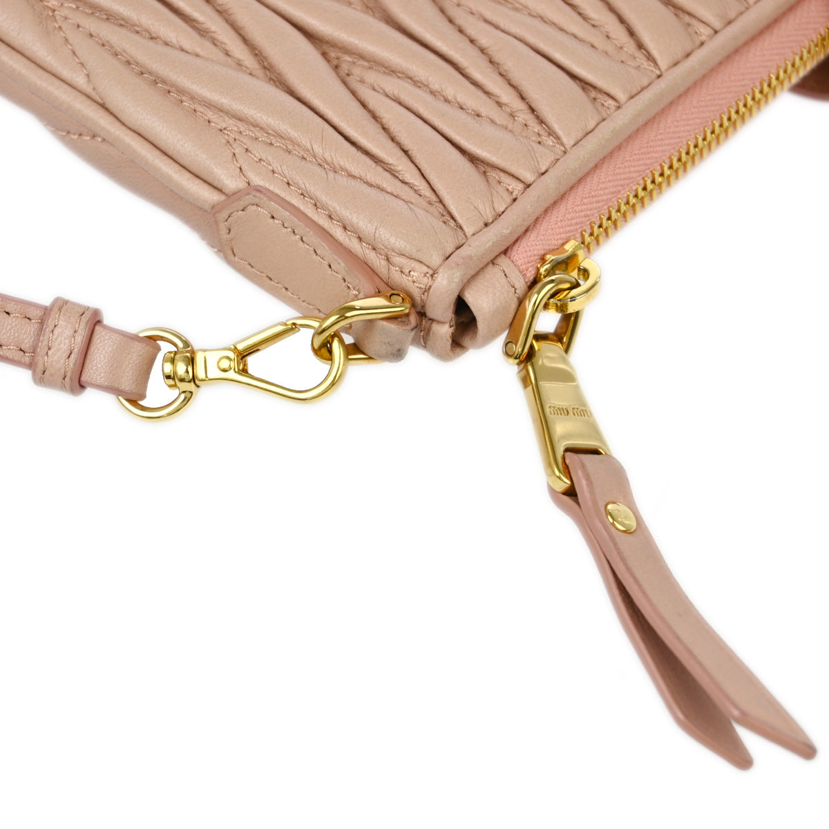 Miu Miu Pink Lambskin Matelasse Shoulder Bag