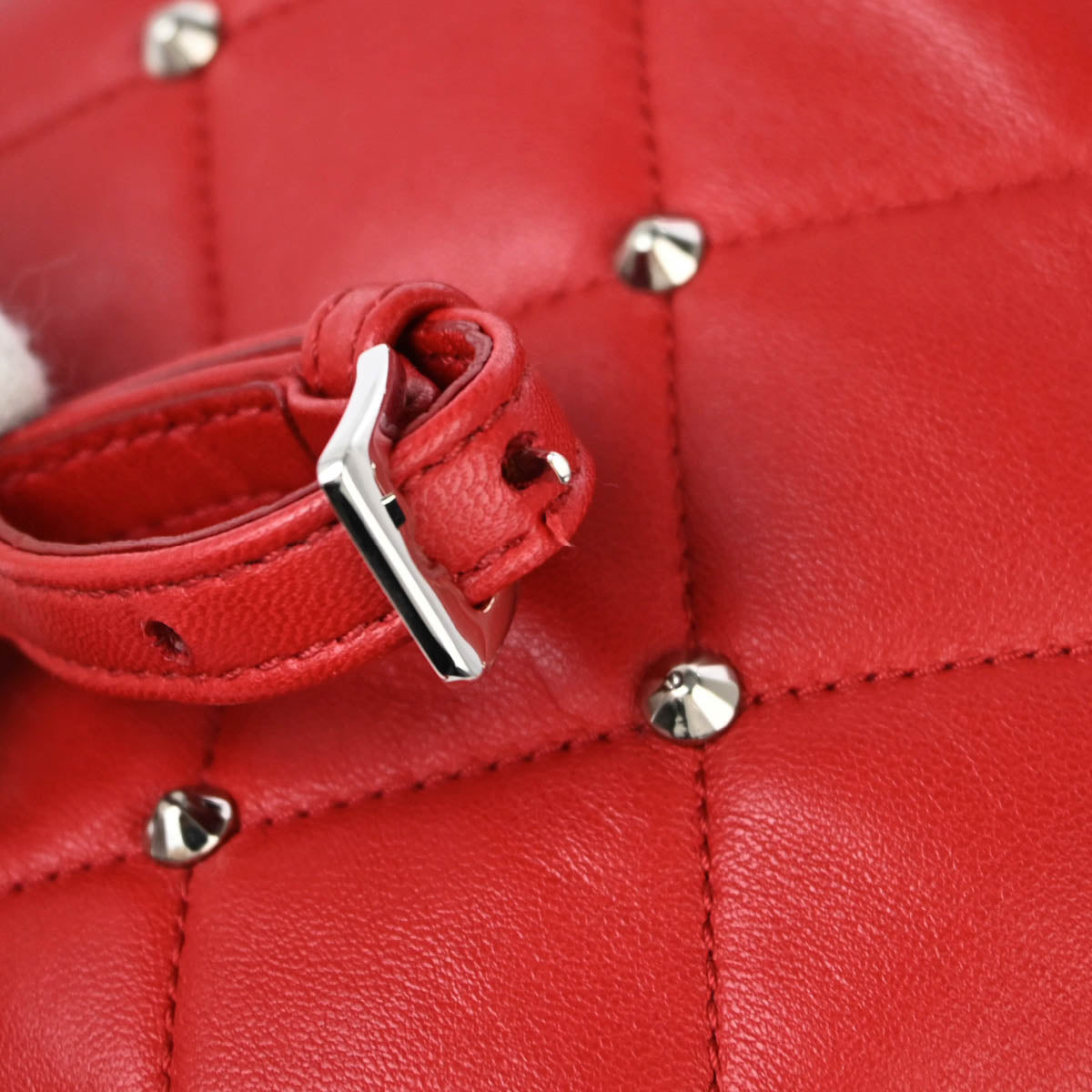 Miu Miu Red Lambskin Drawstring Shoulder Bag