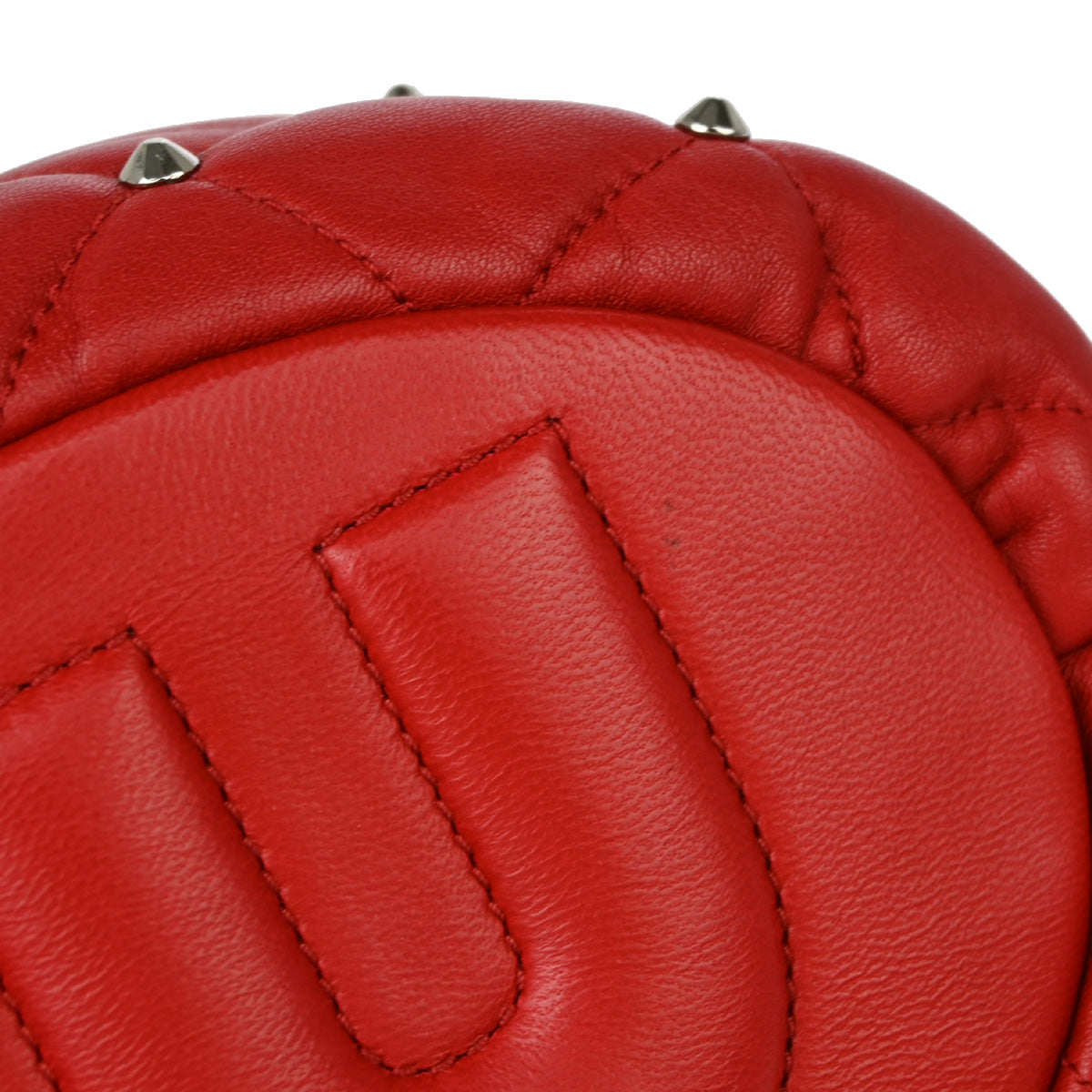 Miu Miu Red Lambskin Drawstring Shoulder Bag