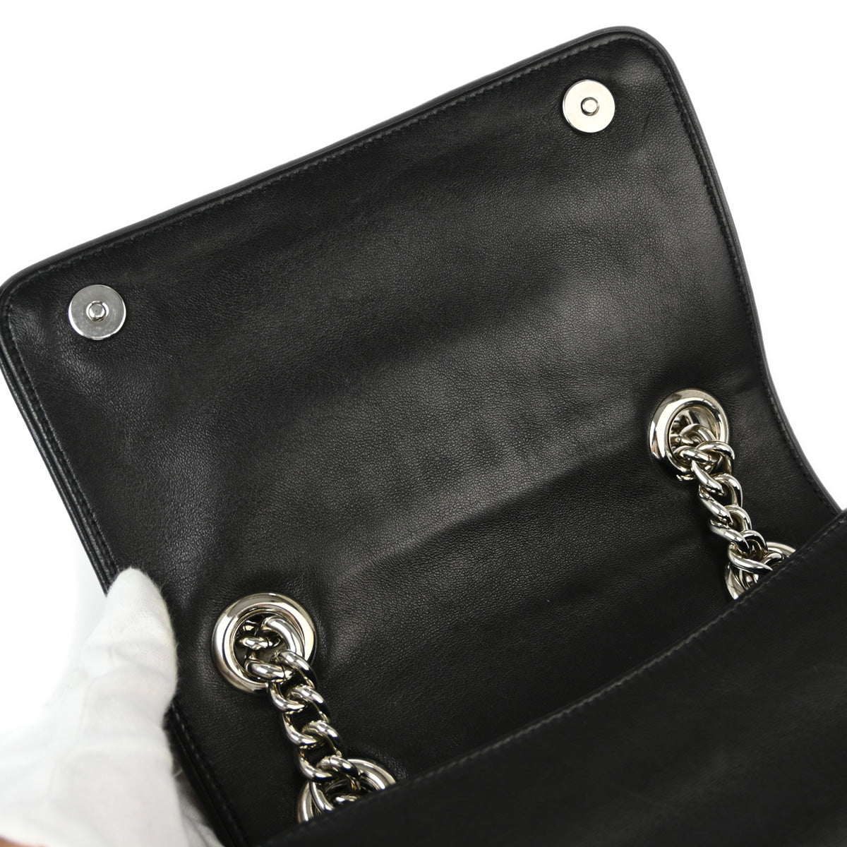 Miu Miu Black Lambskin Matelasse Pattina Shoulder Bag