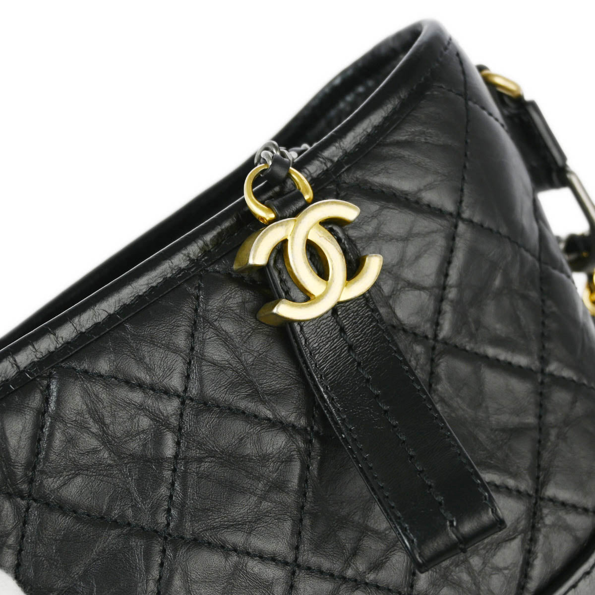 Chanel 2019 Black Lambskin Medium Gabrielle Shoulder Bag