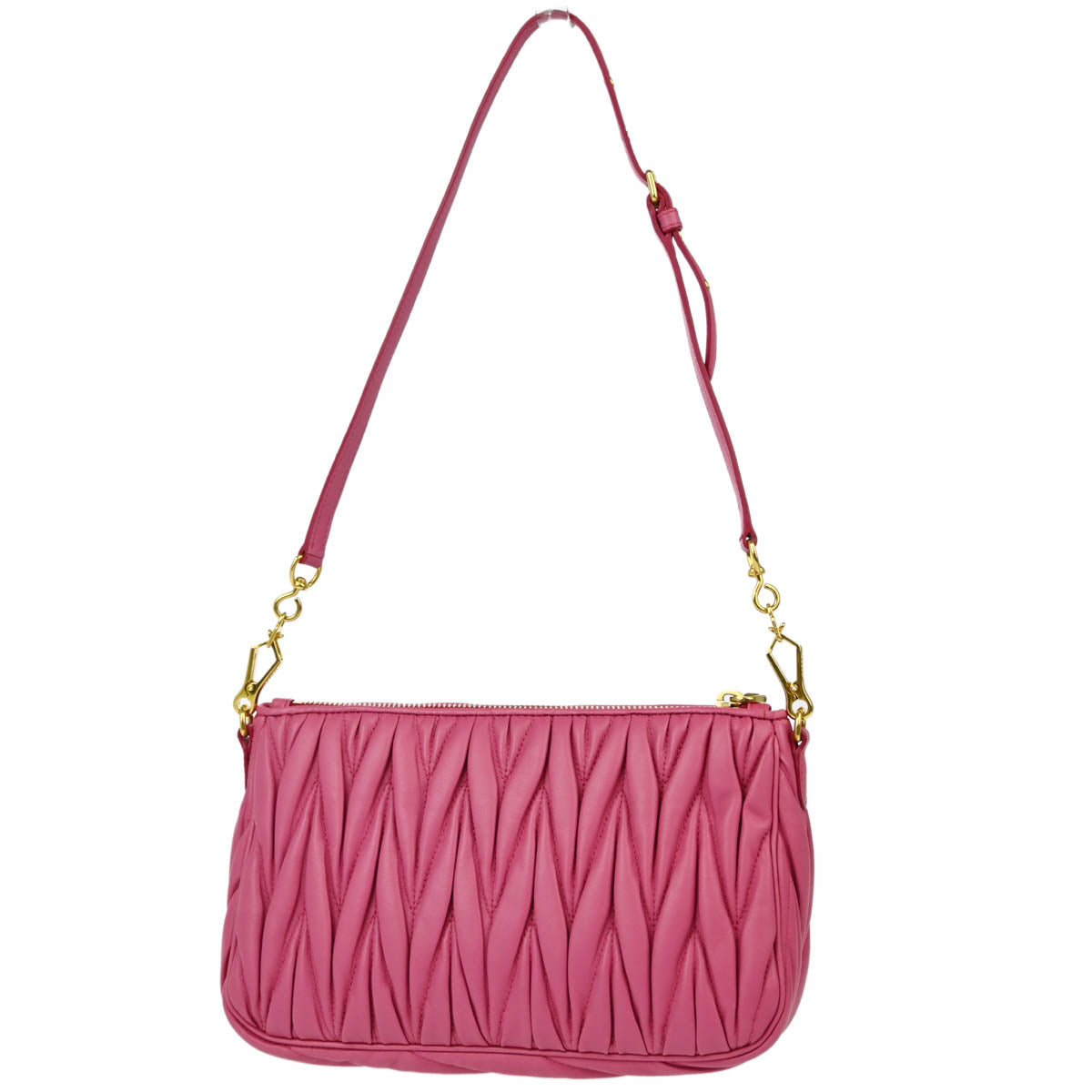 Miu Miu Pink Lambskin Matelasse Piccole Borse Shoulder Bag