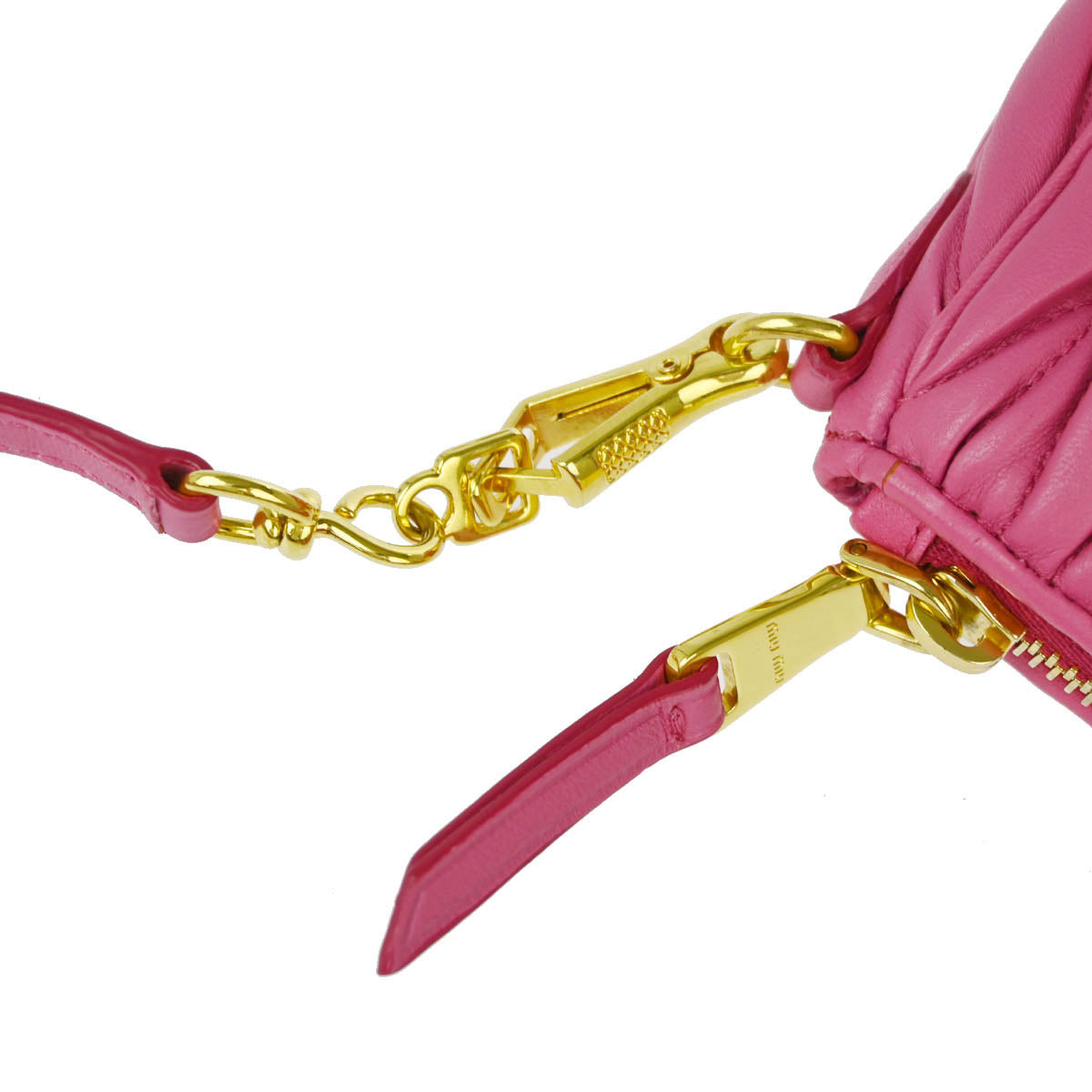 Miu Miu Pink Lambskin Matelasse Piccole Borse Shoulder Bag