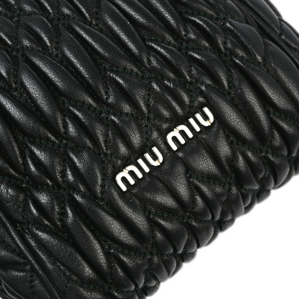 Miu Miu Black Lambskin Matelasse Shoulder Bag 194