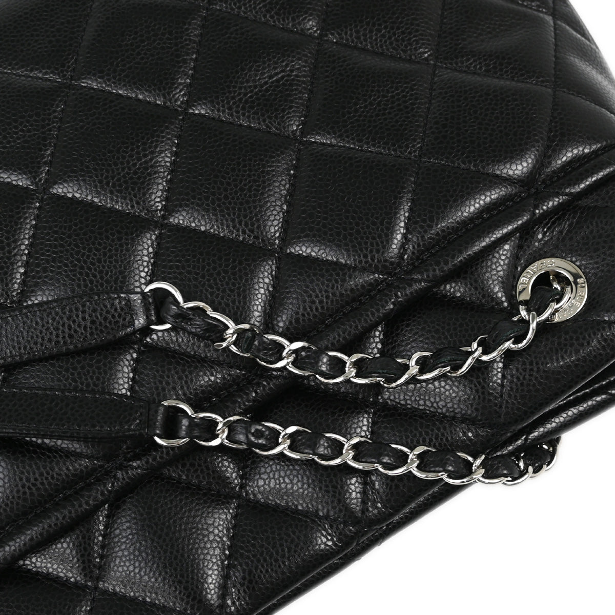 Chanel 2013-2014 Black Caviar Timeless Tote Chain Shoulder Bag