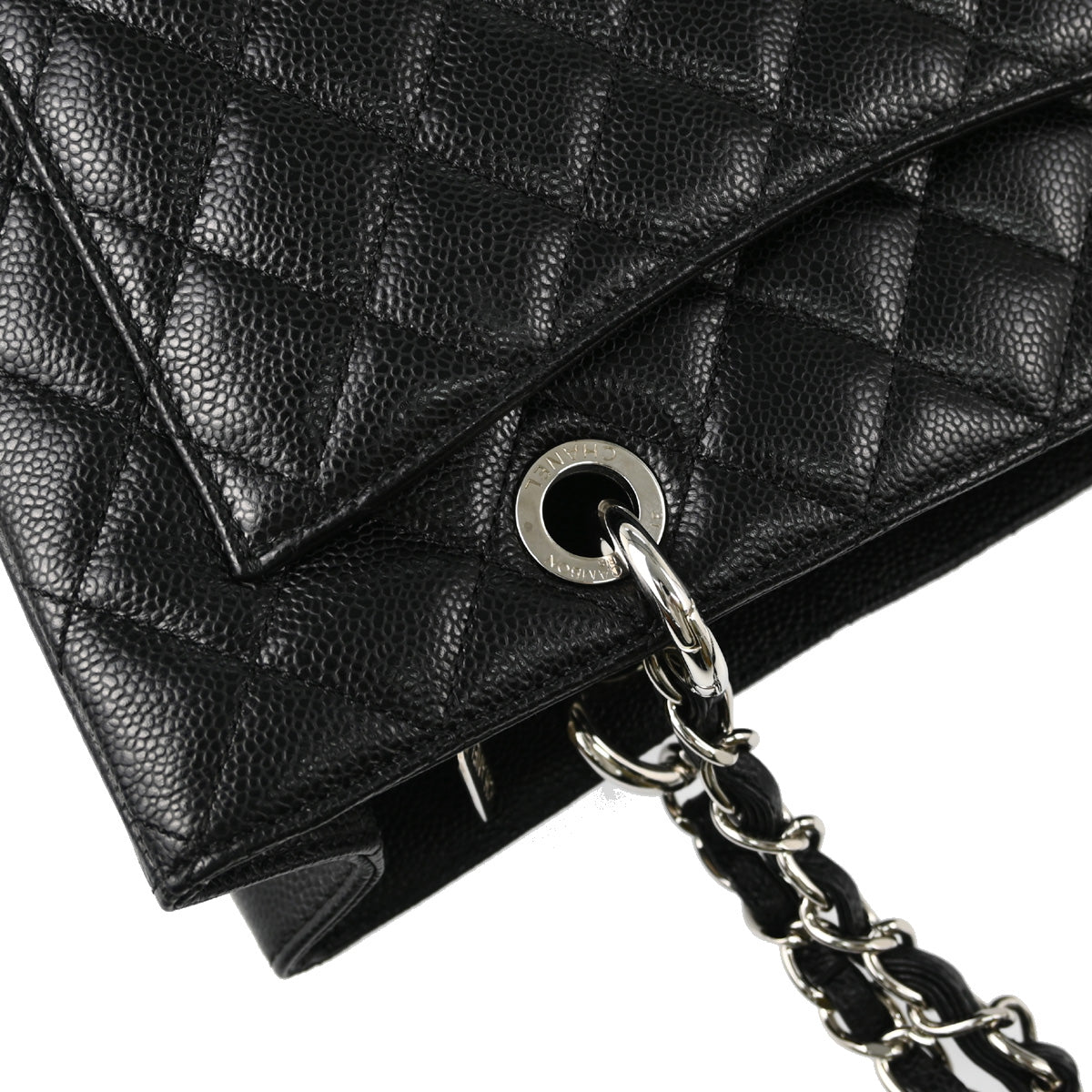 Chanel 2012 Black Caviar Grand Shopping Tote GST Chain Handbag