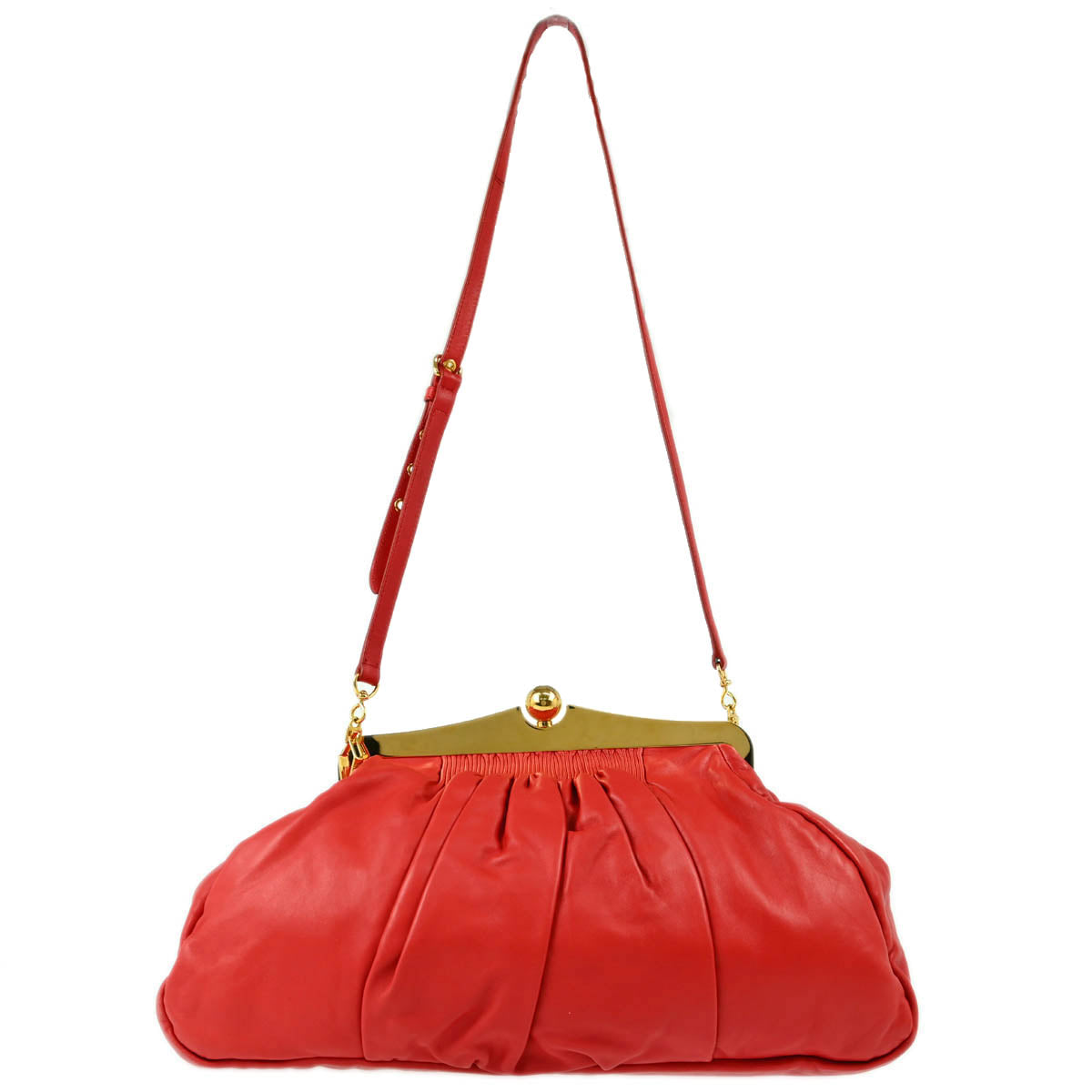 Miu Miu Red Lambskin Shoulder Bag