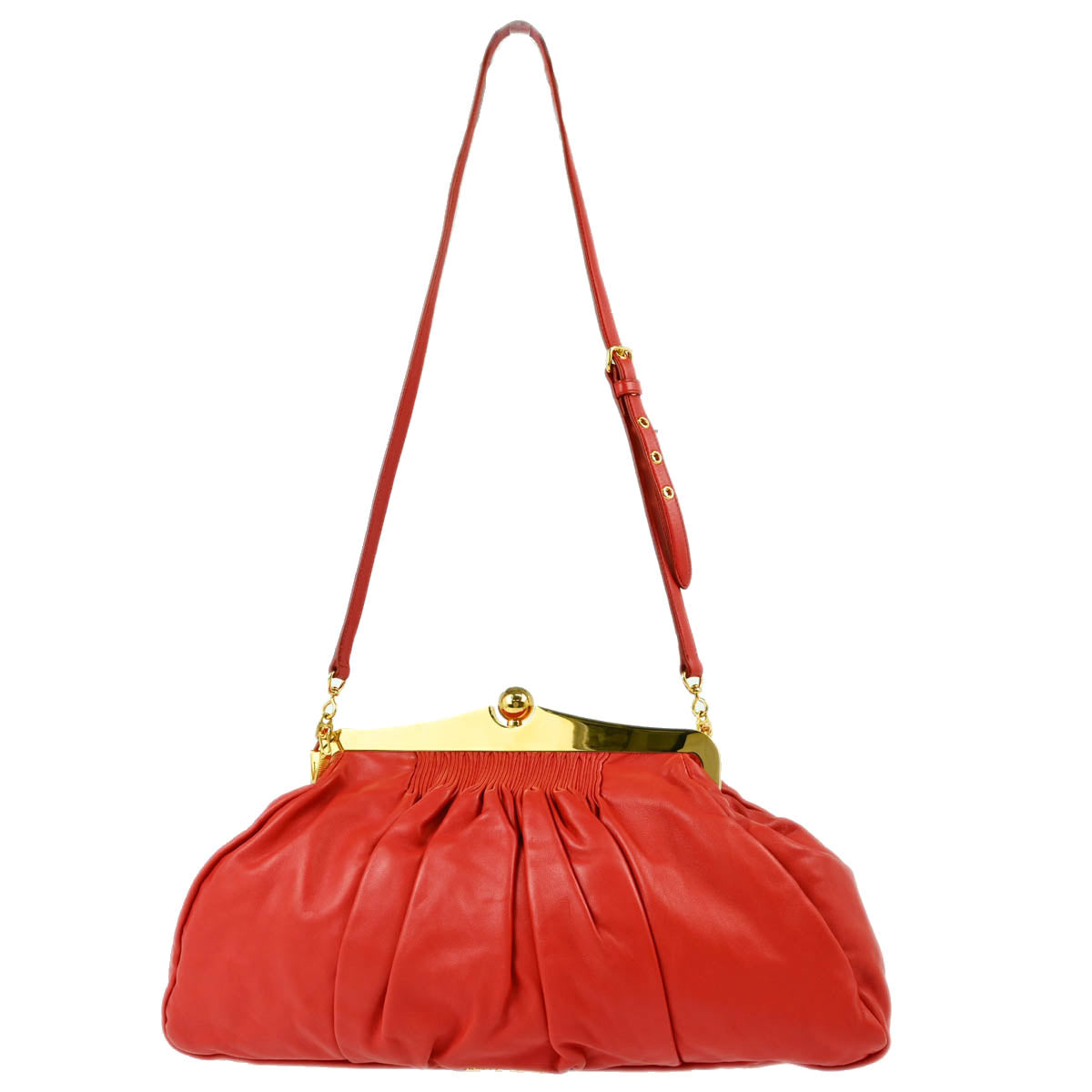 Miu Miu Red Lambskin Shoulder Bag