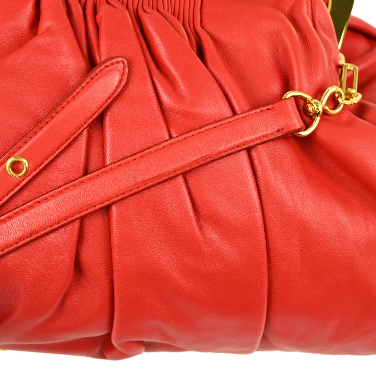 Miu Miu Red Lambskin Shoulder Bag