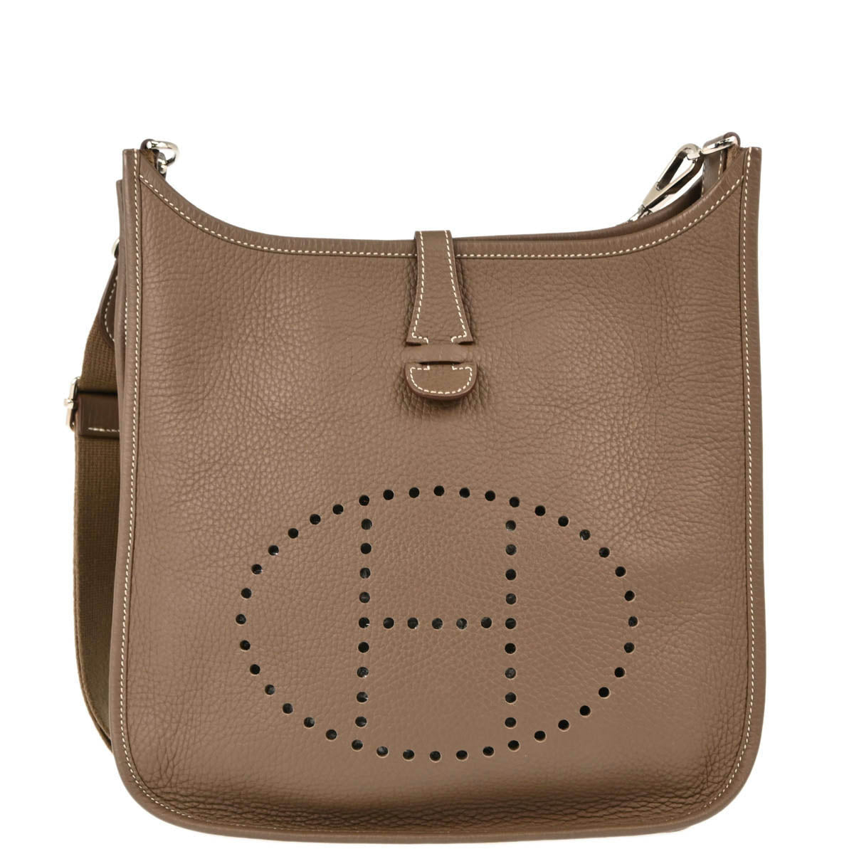 Hermes 2012 Etoupe Taurillon Clemence Evelyne 3 29 PM Shoulder Bag