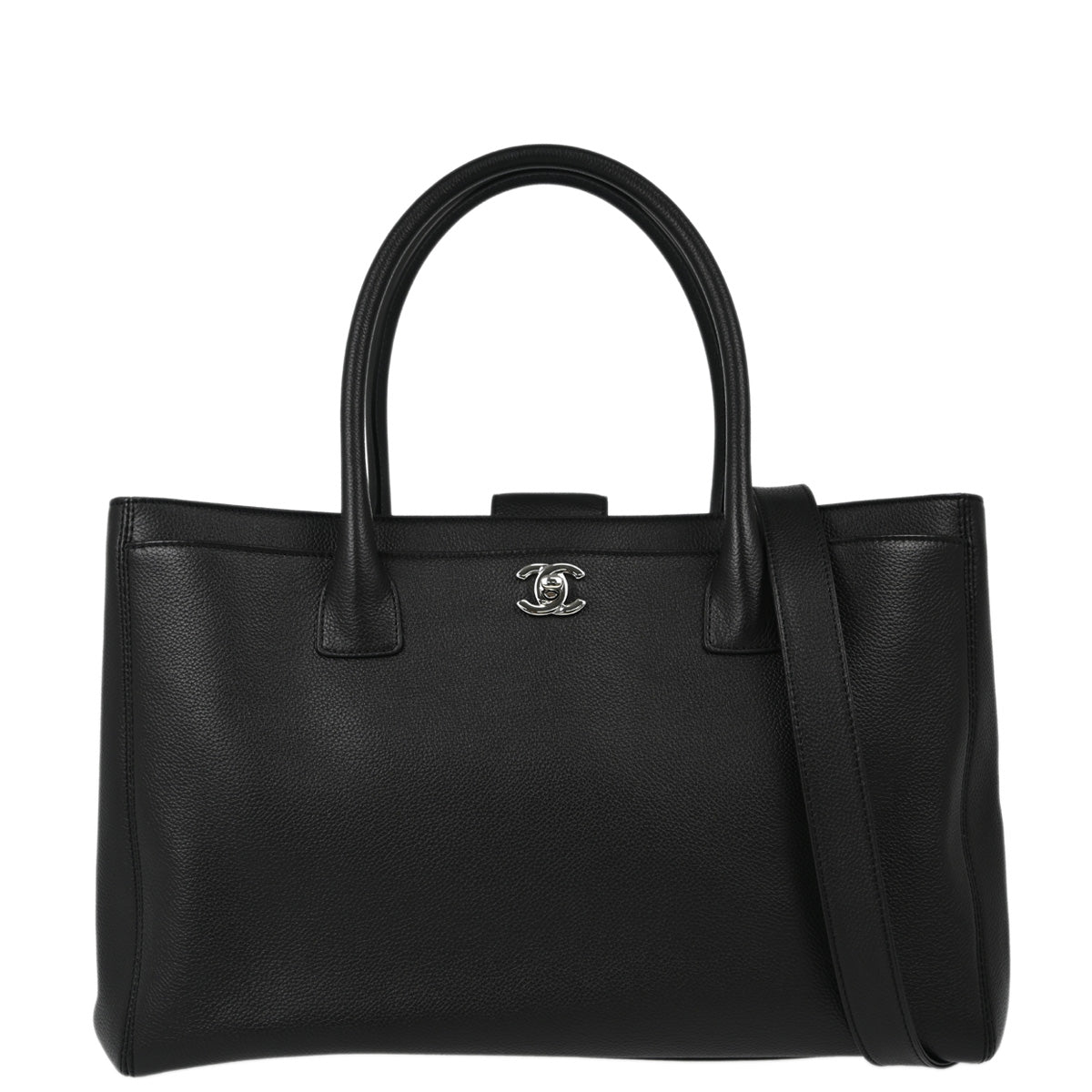 Chanel 2012 Black Calfskin Executive Cerf Tote 2way Shoulder Bag