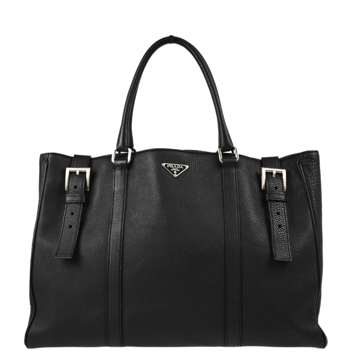 Prada Black Leather Tote Handbag