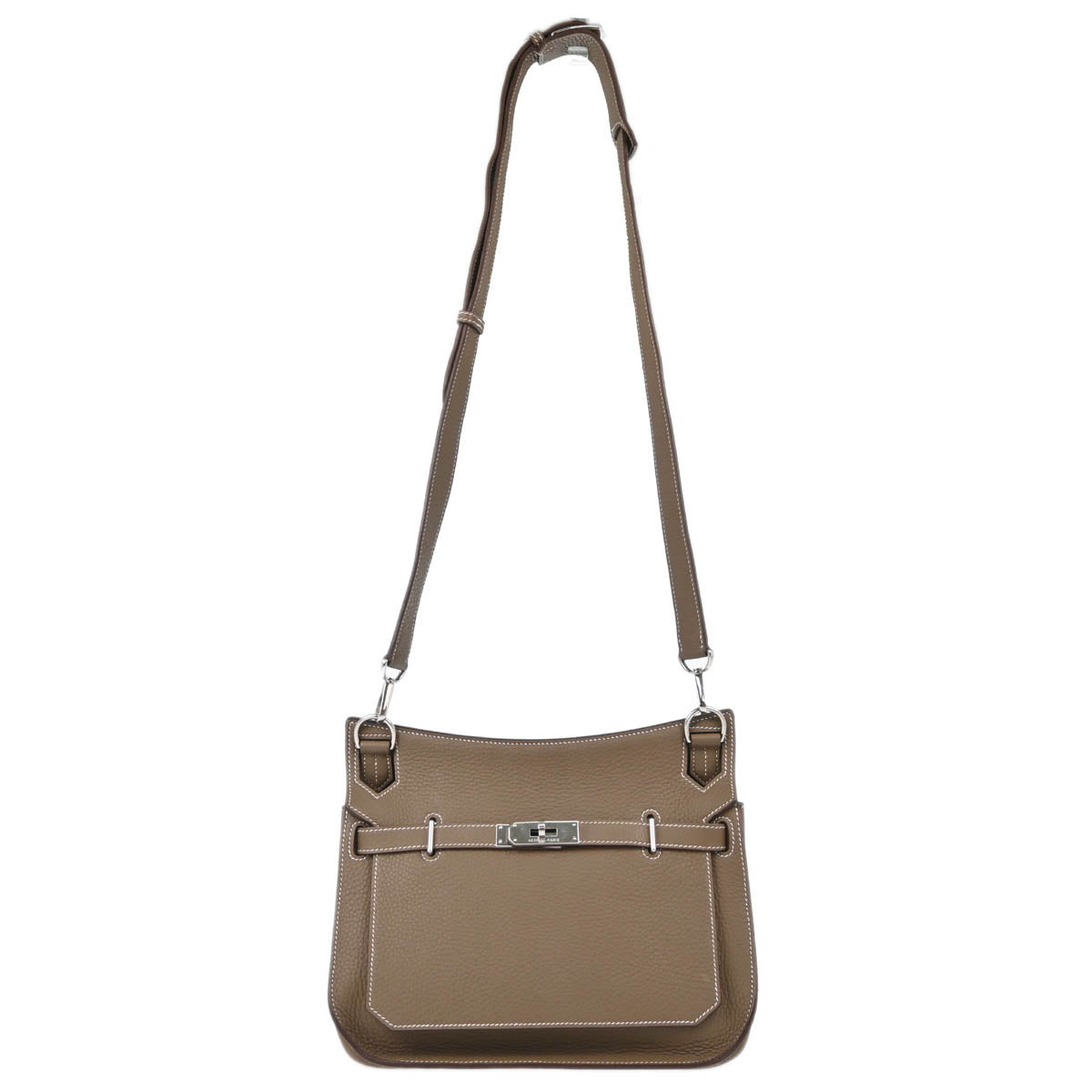 Hermes 2010 Etoupe Gray Taurillon Clemence Jypsiere 28 Shoulder Bag