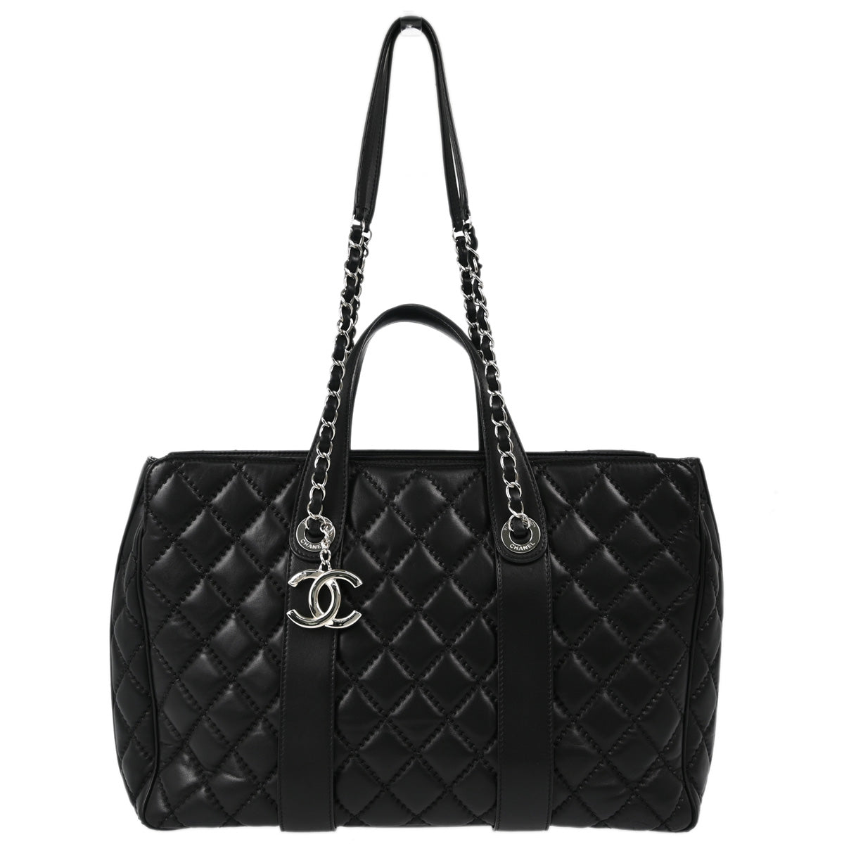 Chanel 2014-2015 Black Lambskin 2way Shoulder Handbag