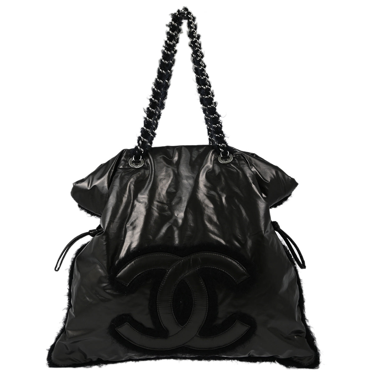 Chanel 2010-2011 Black Vinyl Polar Bon Bon Tote Bag