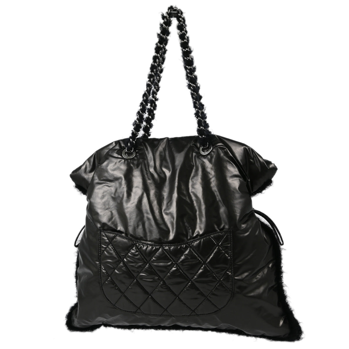 Chanel 2010-2011 Black Vinyl Polar Bon Bon Tote Bag