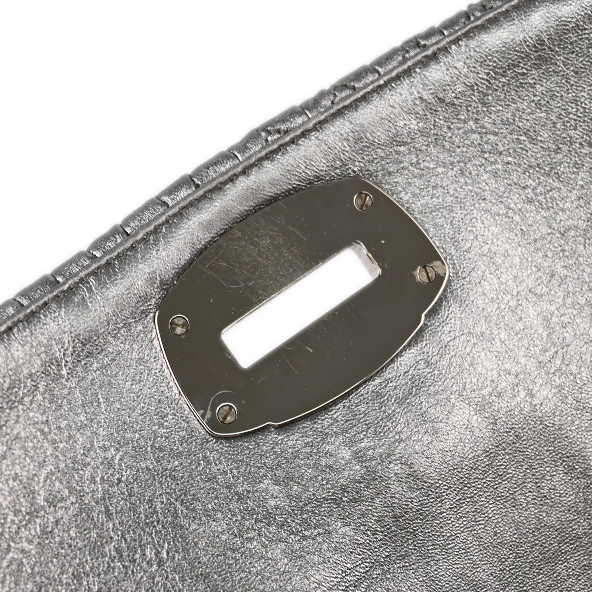 Miu Miu Silver Lambskin Matelasse Shoulder Bag