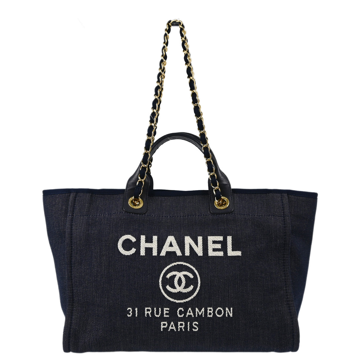 Chanel 2012-2013 Blue Denim Medium Deauville 2way Shoulder Tote Bag