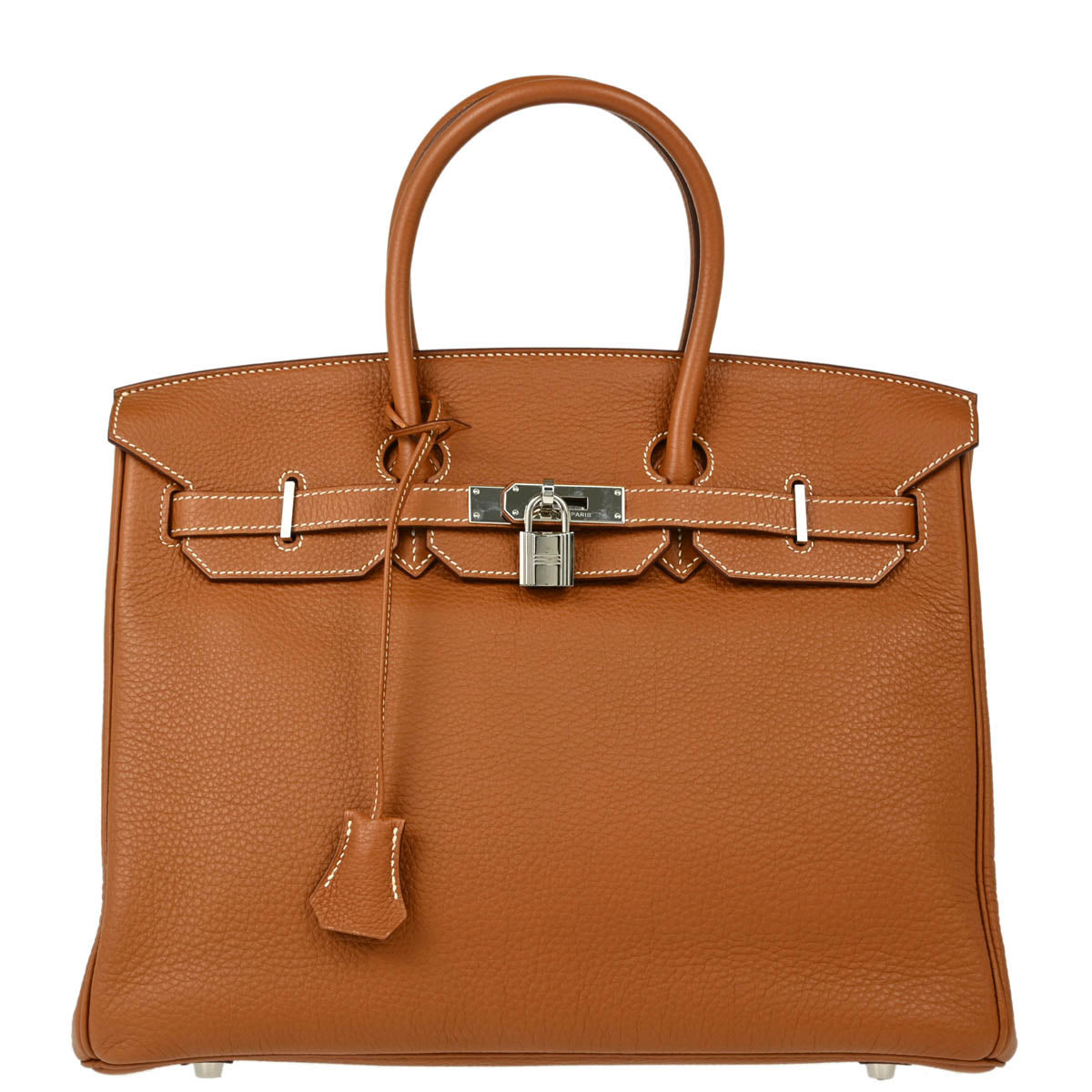 Hermes 2010 Gold Taurillon Clemence Birkin 35 Handbag