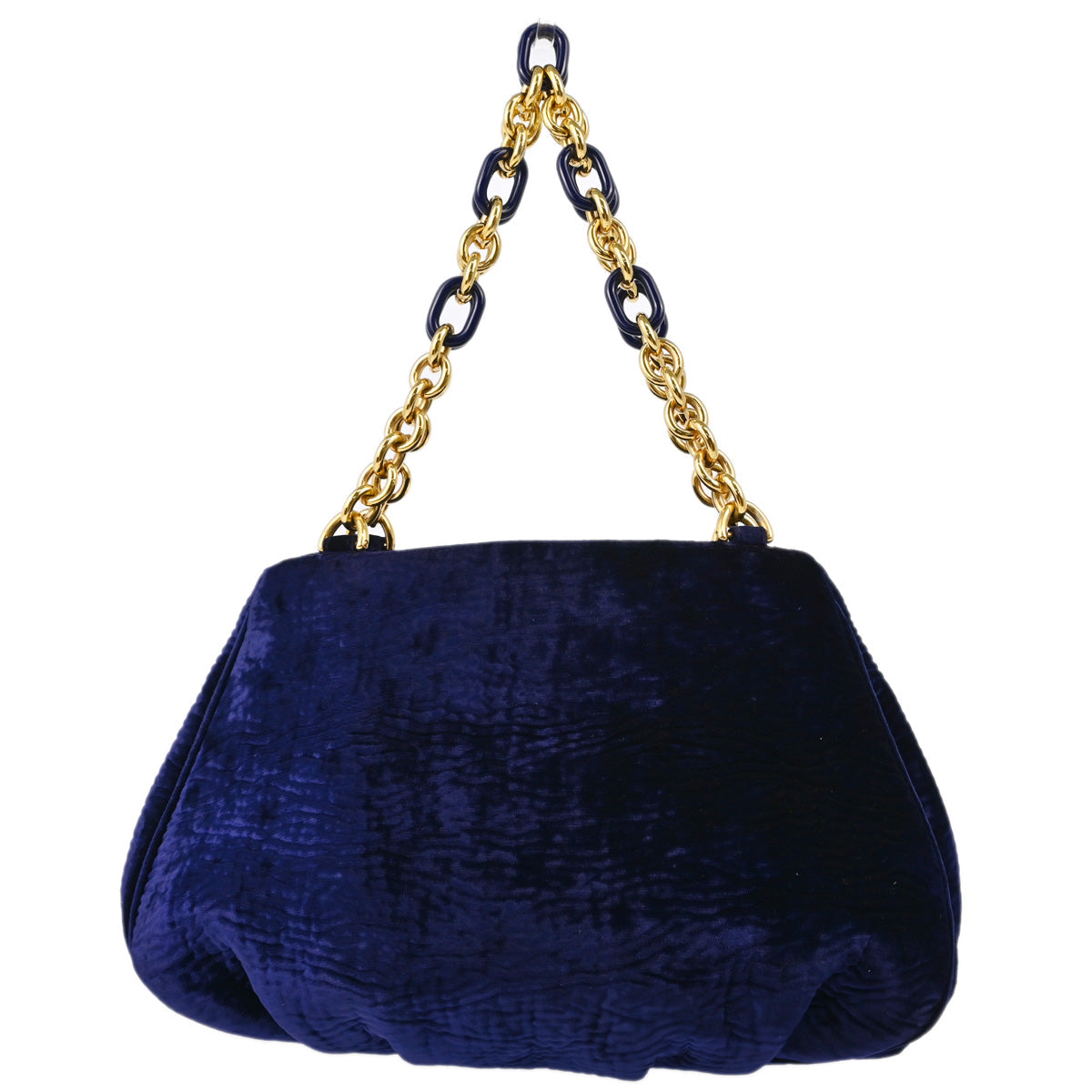 Fendi Navy Velvet Mia Handbag