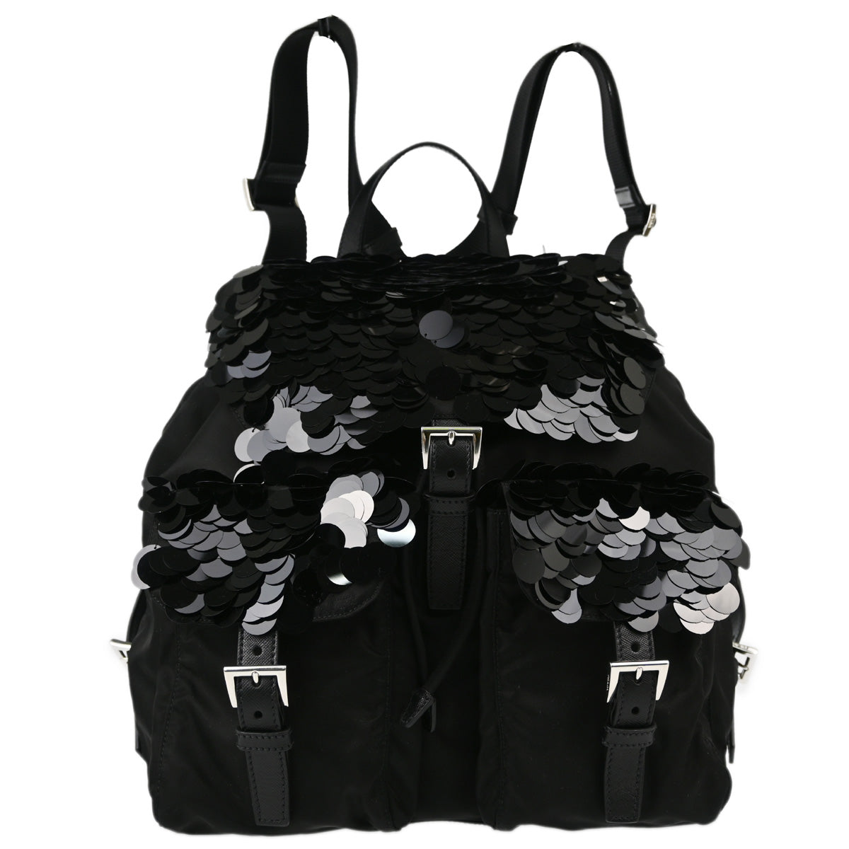 Prada Black Sequins Nylon Backpack