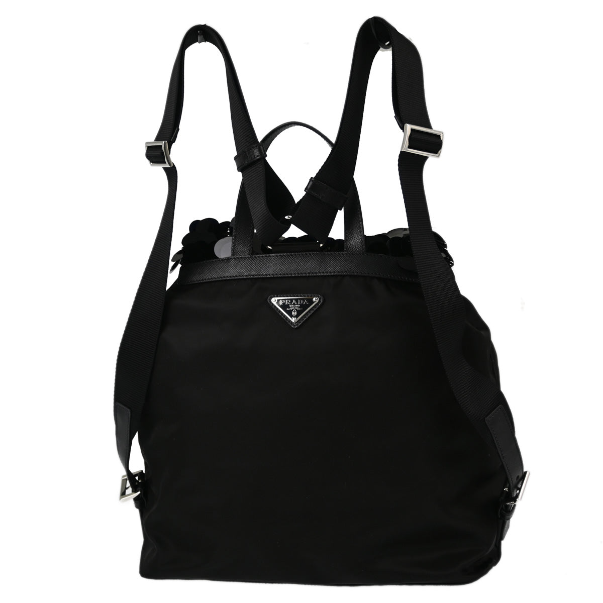 Prada Black Sequins Nylon Backpack