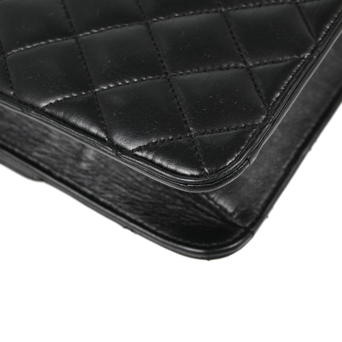 Chanel 2010-2011 Black Lambskin Turnlock Medium Half Flap Shoulder Bag